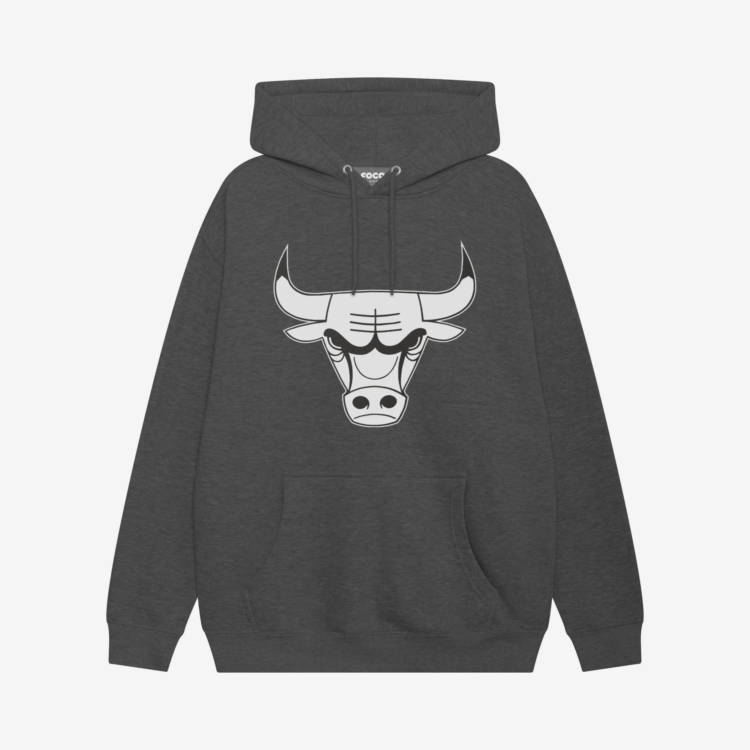 Chicago Bulls Black & White Primary Logo Hoodie