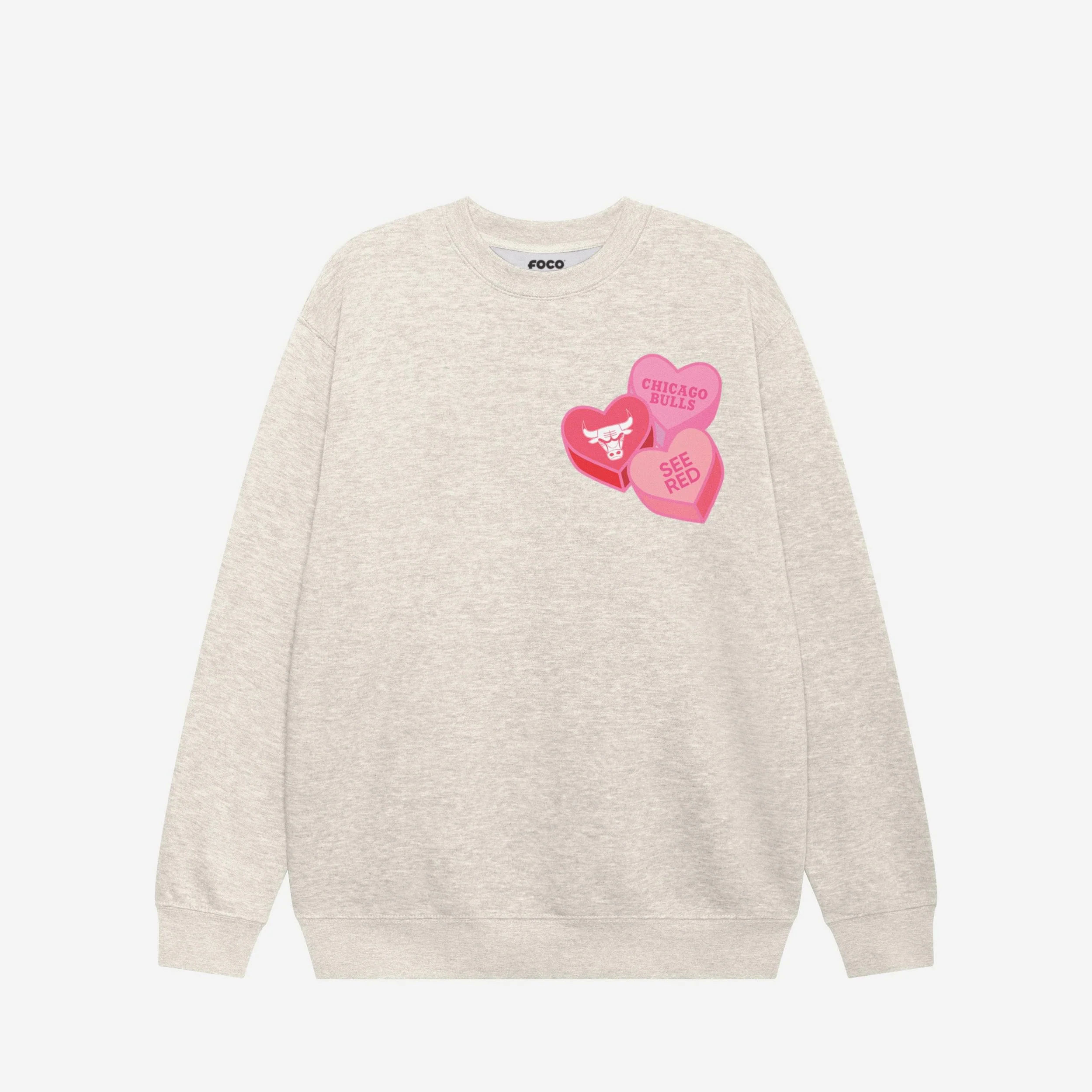 Chicago Bulls Candy Heart Crew Neck Sweatshirt