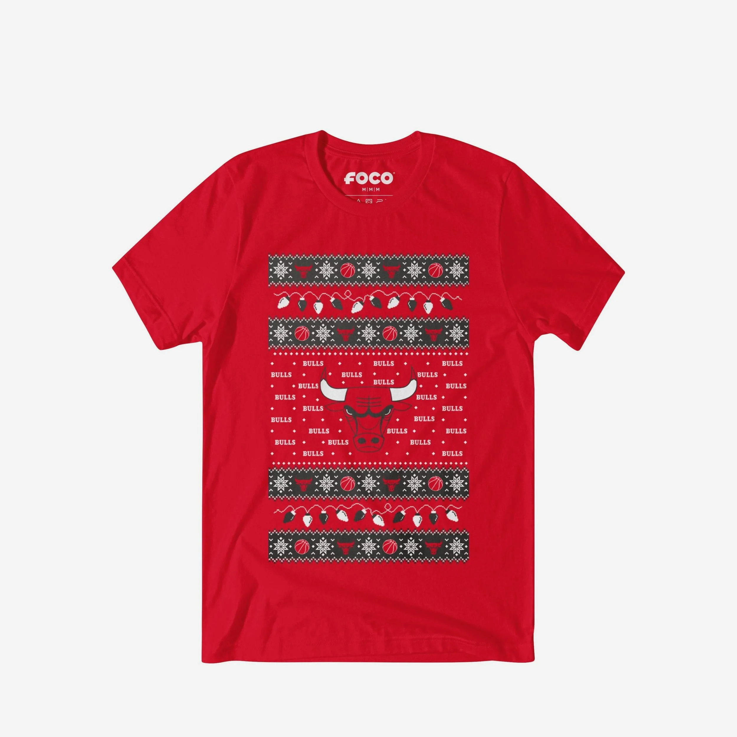Chicago Bulls Holiday Lights Sweater T-Shirt