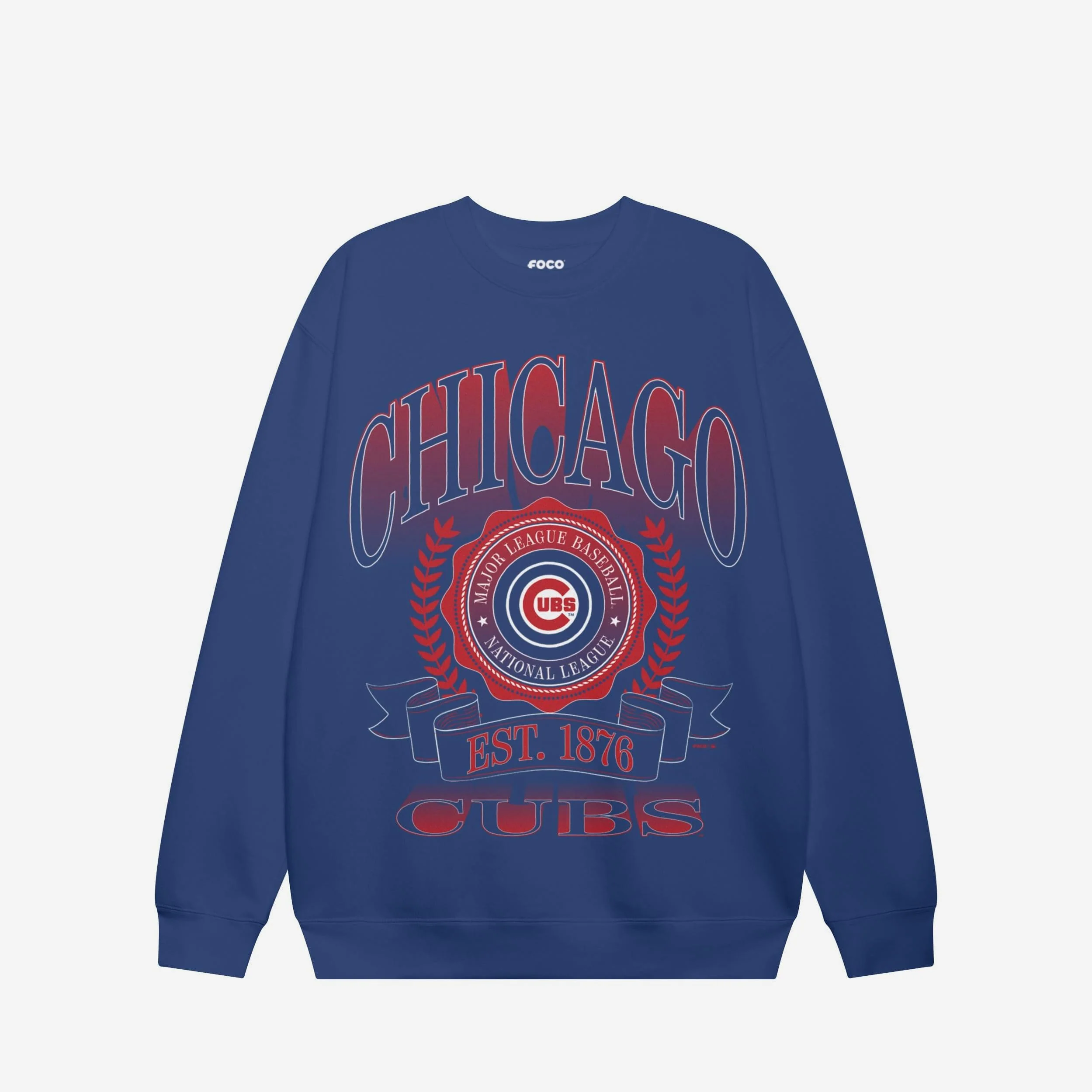 Chicago Cubs Banner Crest Crew Neck Sweatshirt