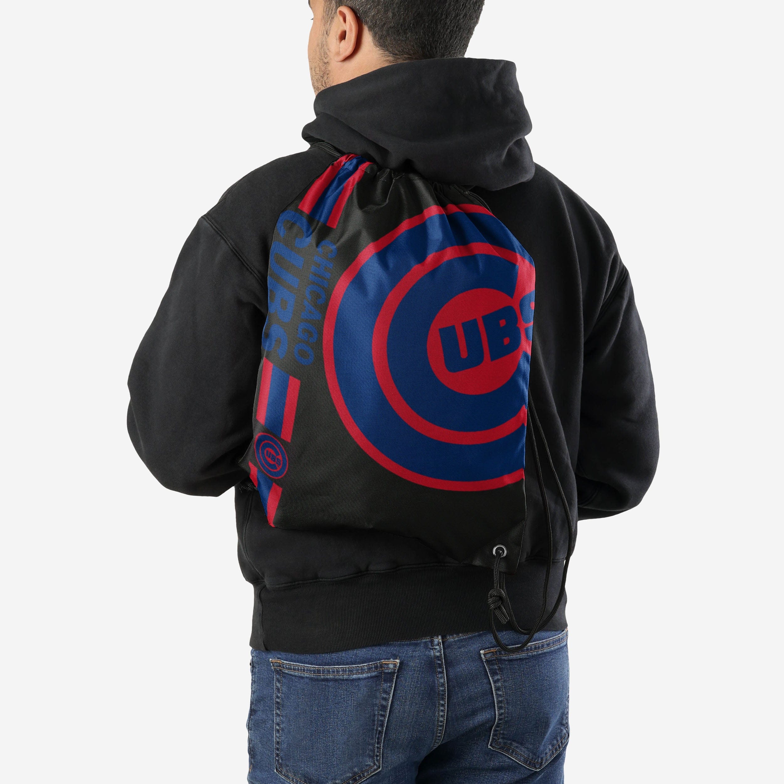 Chicago Cubs Big Logo Side Stripe Drawstring Backpack - Image 2