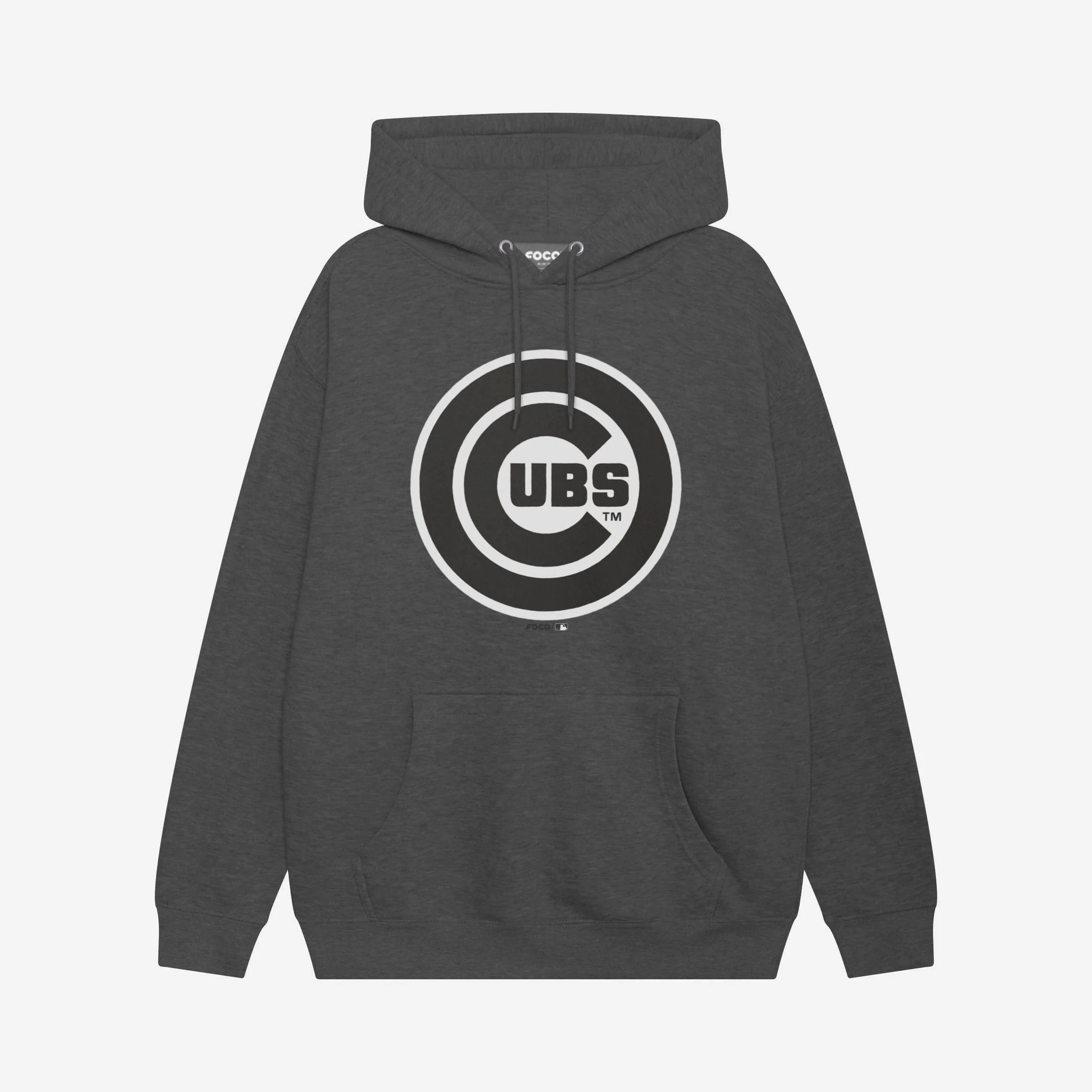 Chicago Cubs Black & White Primary Logo Hoodie