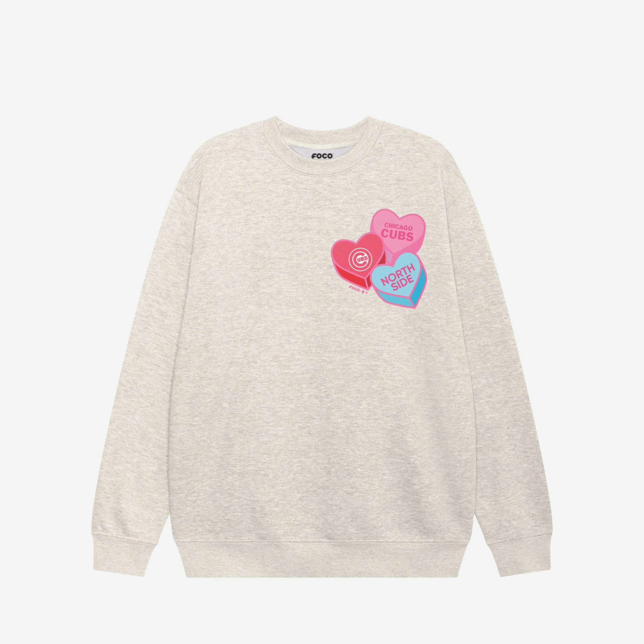 Chicago Cubs Candy Heart Crew Neck Sweatshirt