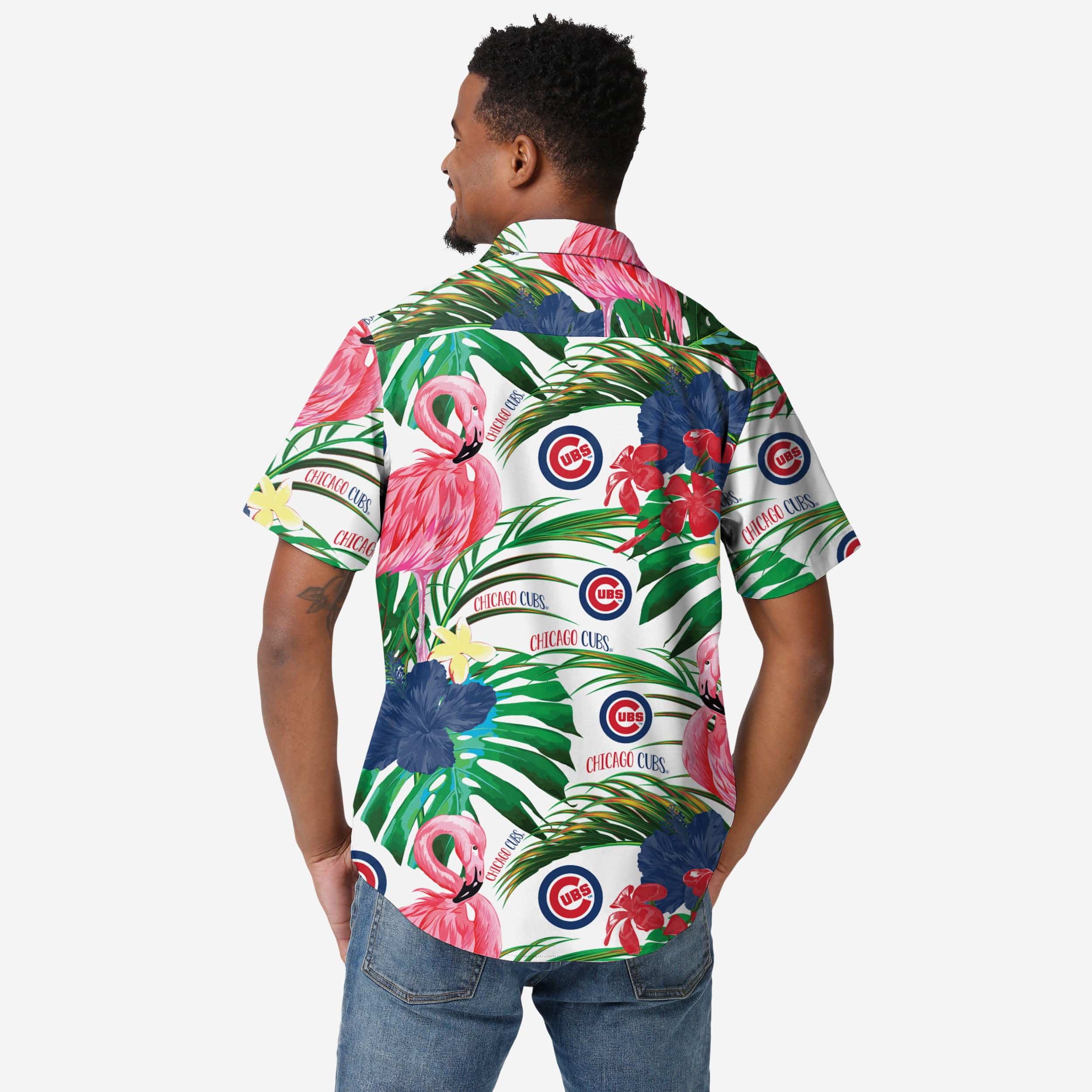 Chicago Cubs Flamingo Button Up Shirt - Image 2
