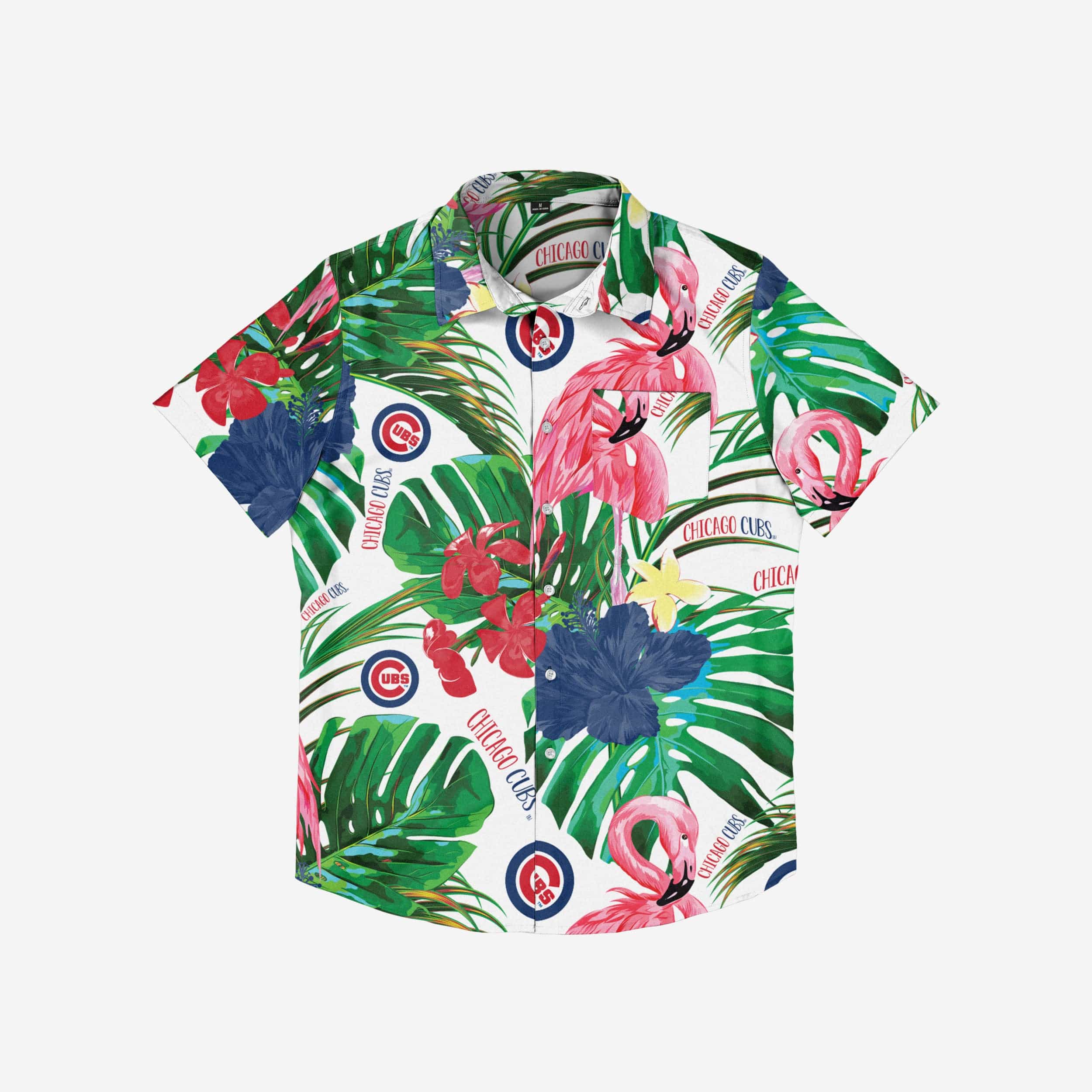 Chicago Cubs Flamingo Button Up Shirt - Image 3