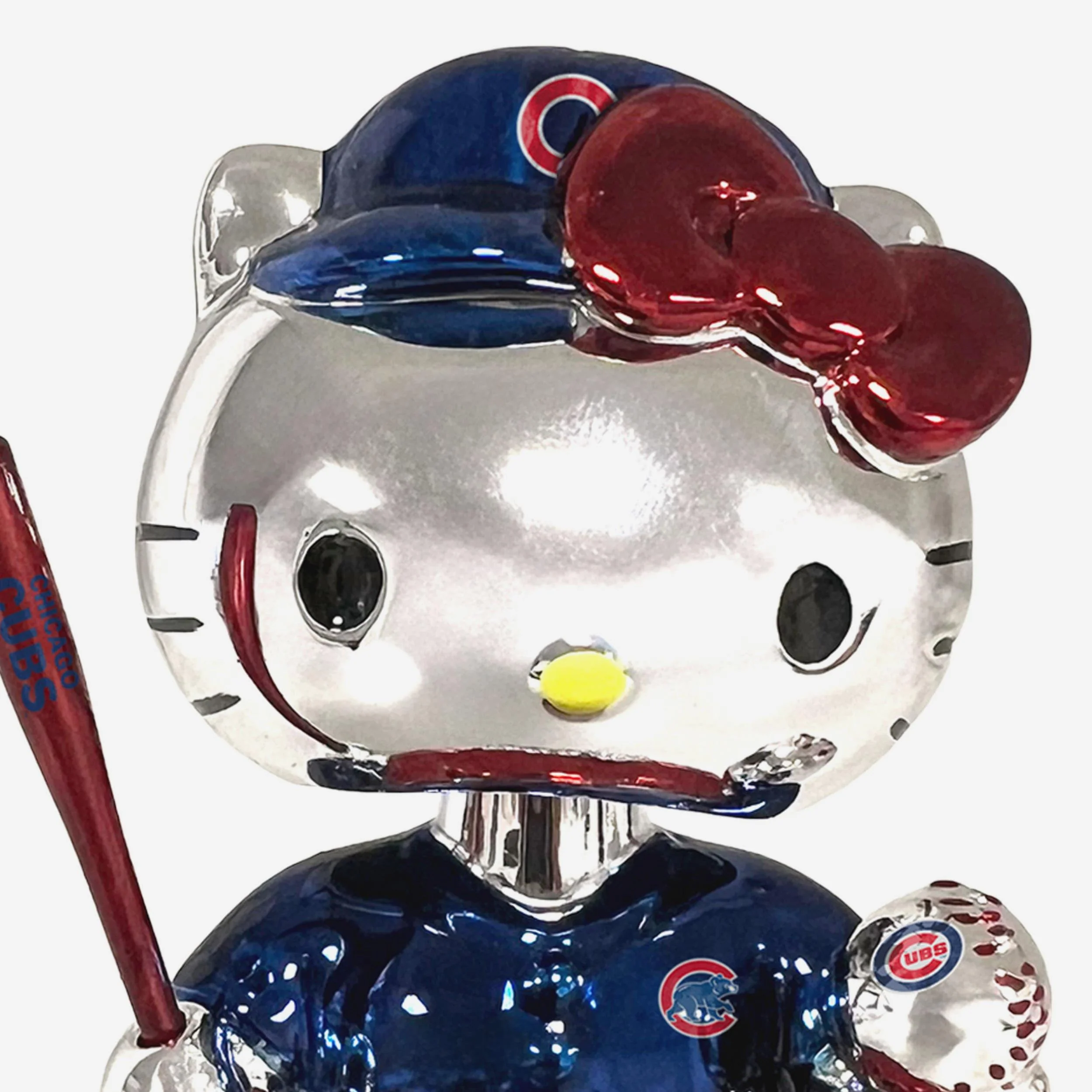 Chicago Cubs Hello Kitty® Electroplated Edition Mini Bobblehead - Image 2