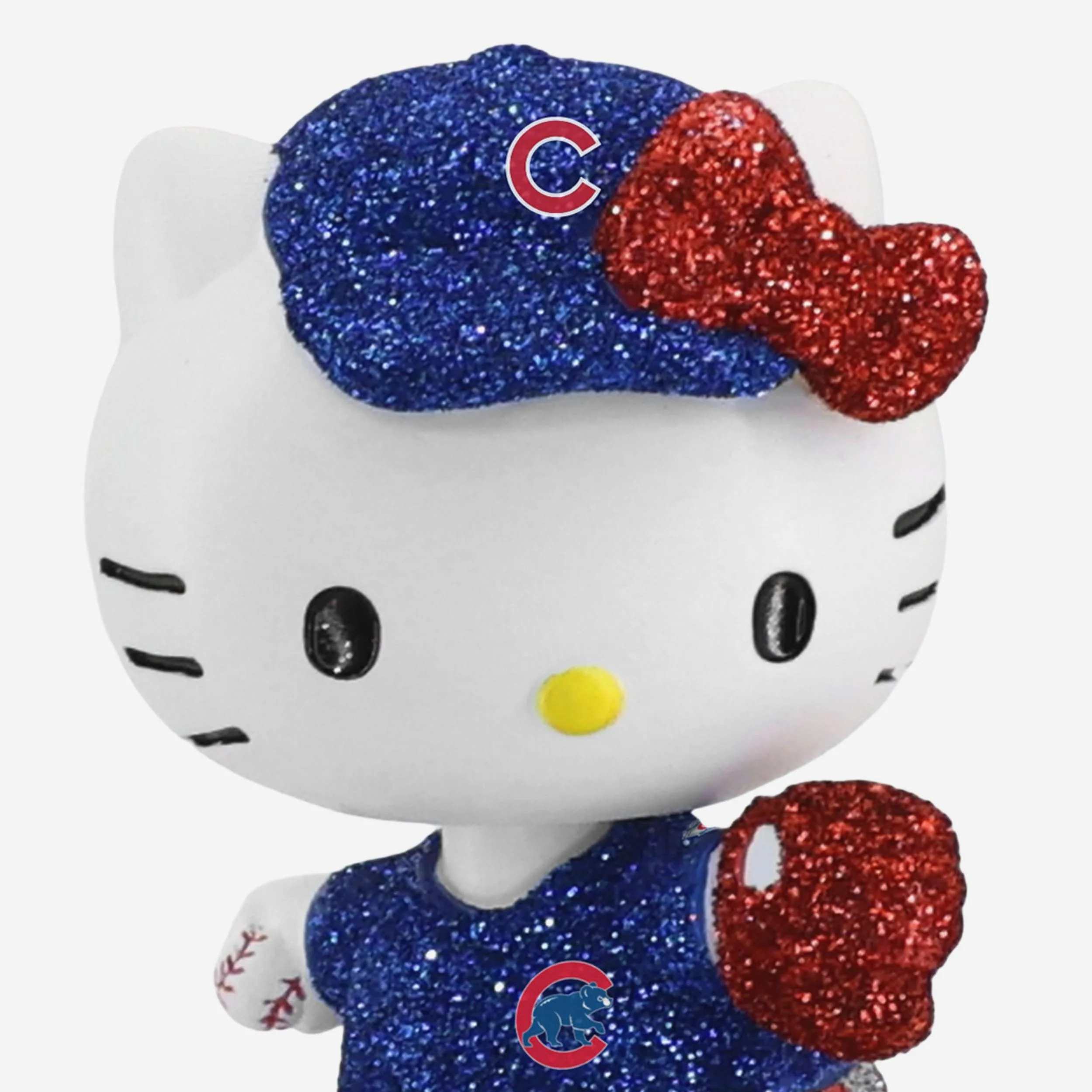 Chicago Cubs Hello Kitty® Glitter Mini Bobblehead - Image 2