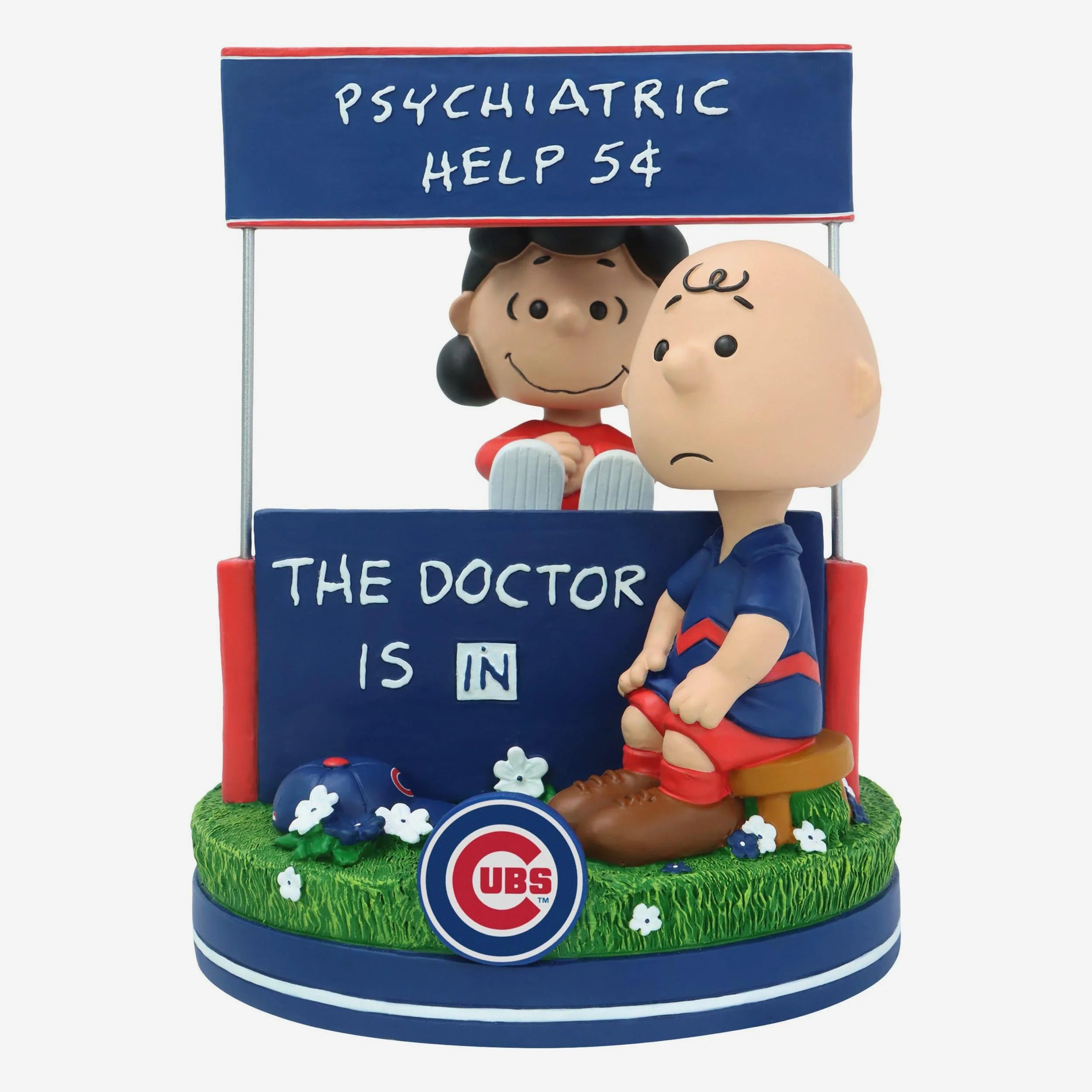 Chicago Cubs Lucy & Charlie Brown Peanuts Psychiatry Stand Dual Bobblehead