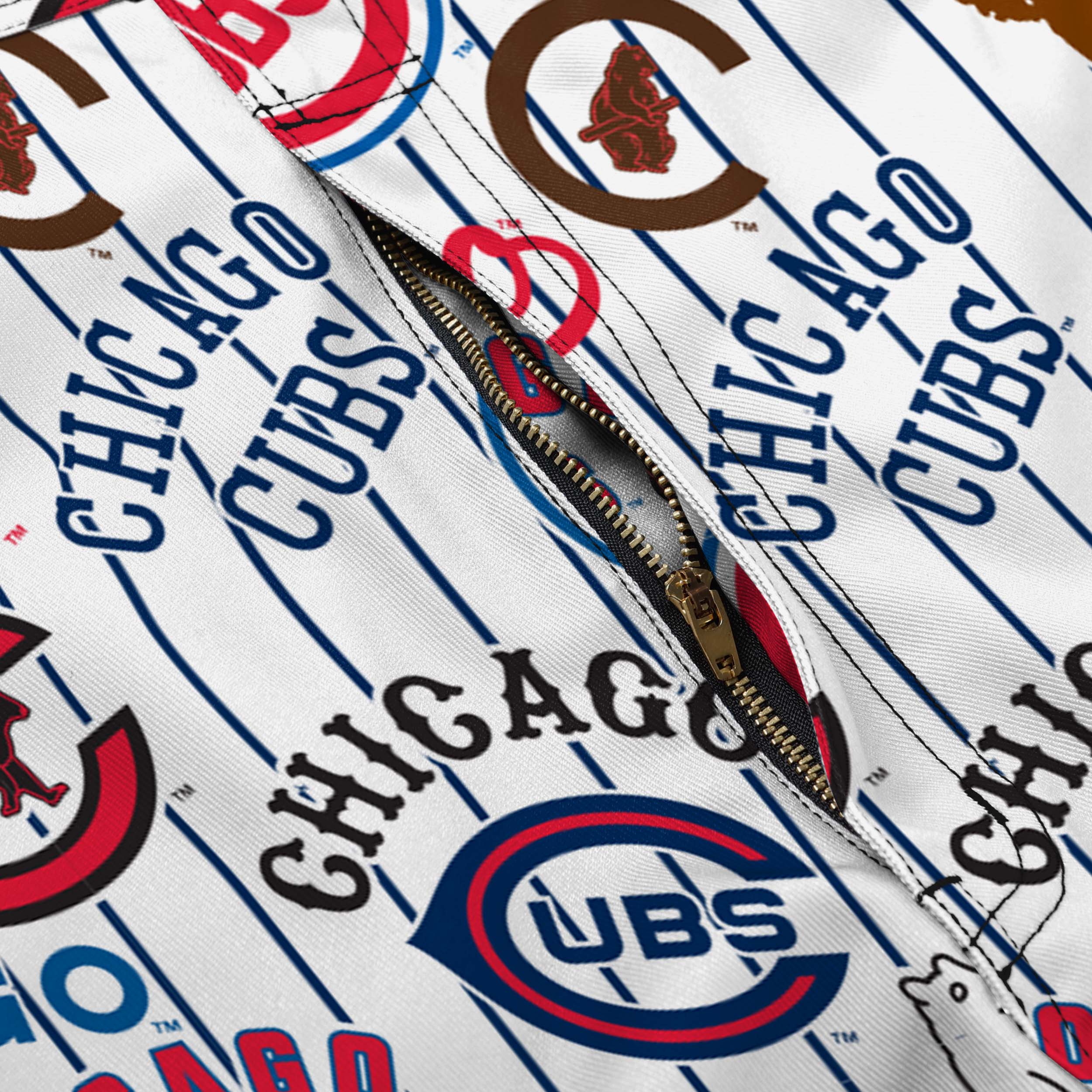 Chicago Cubs Mens Historic Print Bib Shortalls - Image 6