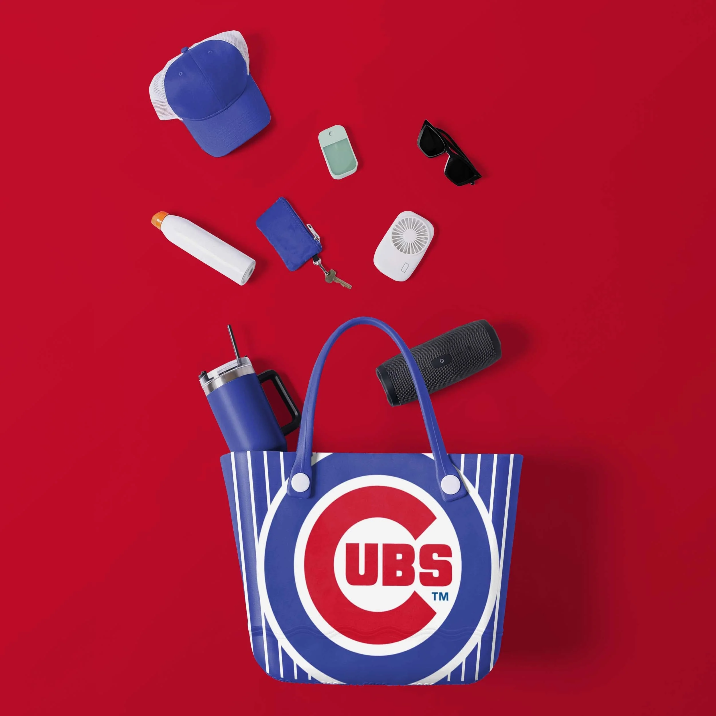 Chicago Cubs Pinstripe Tailgate Tote Bag - Image 2