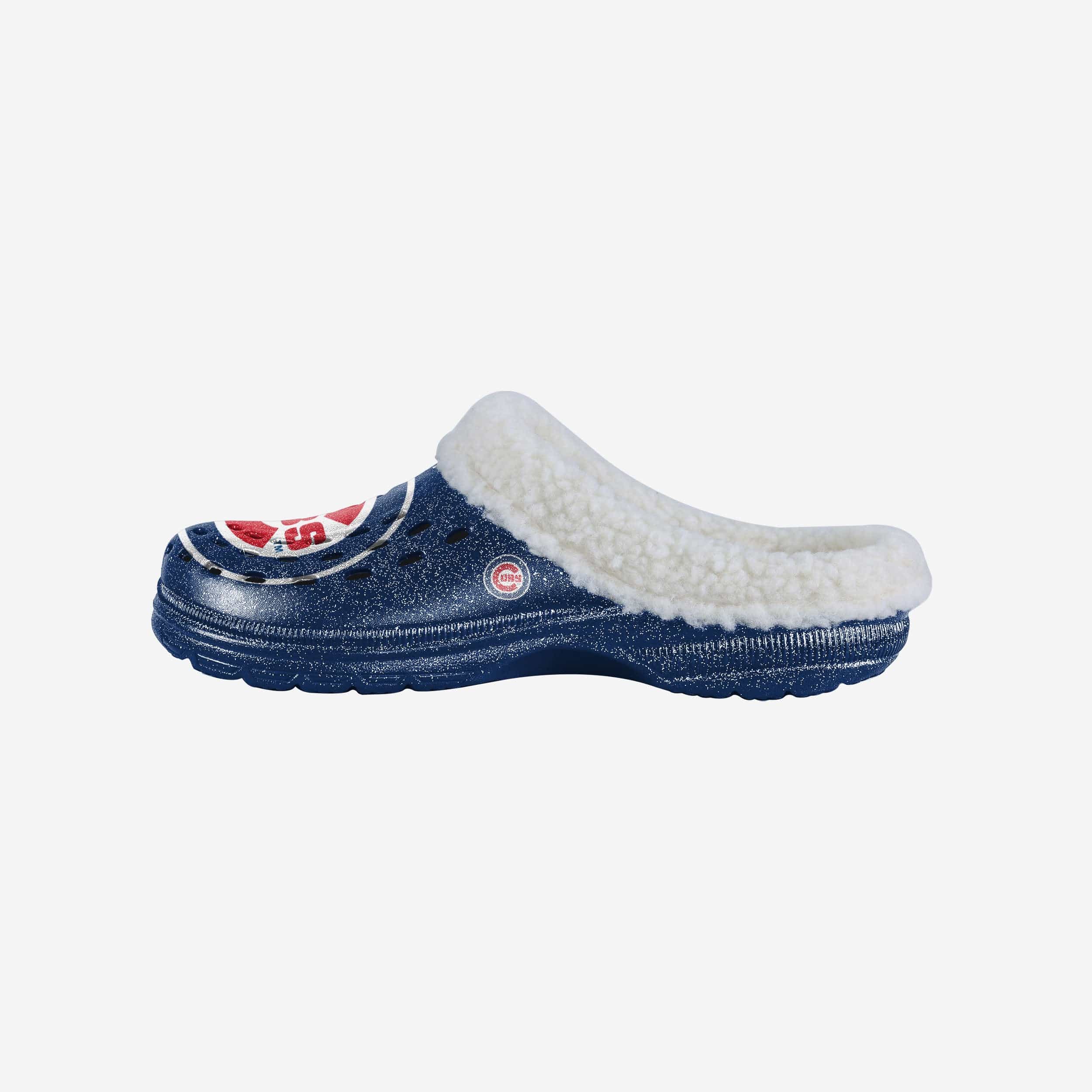 Chicago Cubs Womens Sherpa Lined Glitter Clog