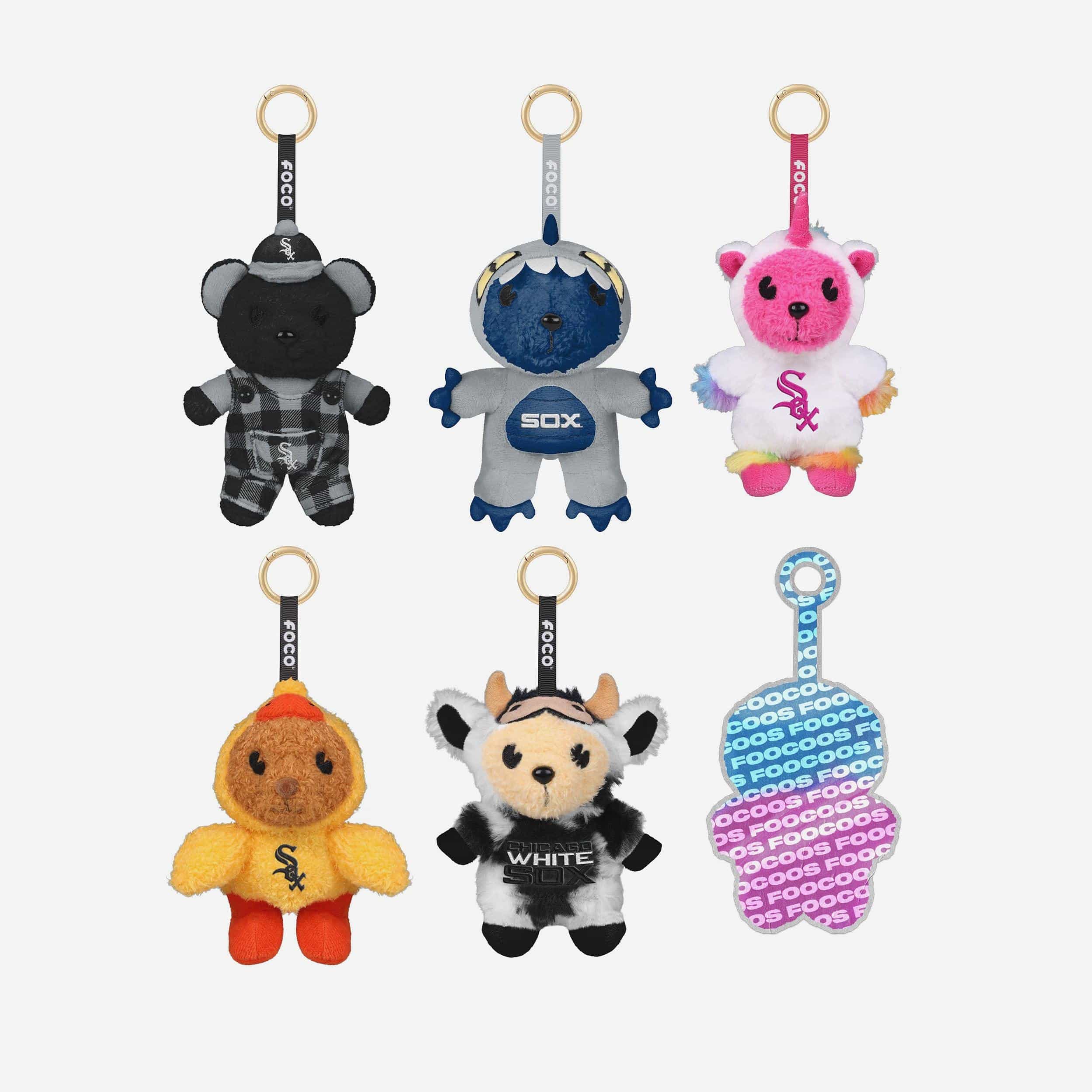Chicago White Sox FOOCOOS Plush Bag Charm Keychain Blind Box Series 1