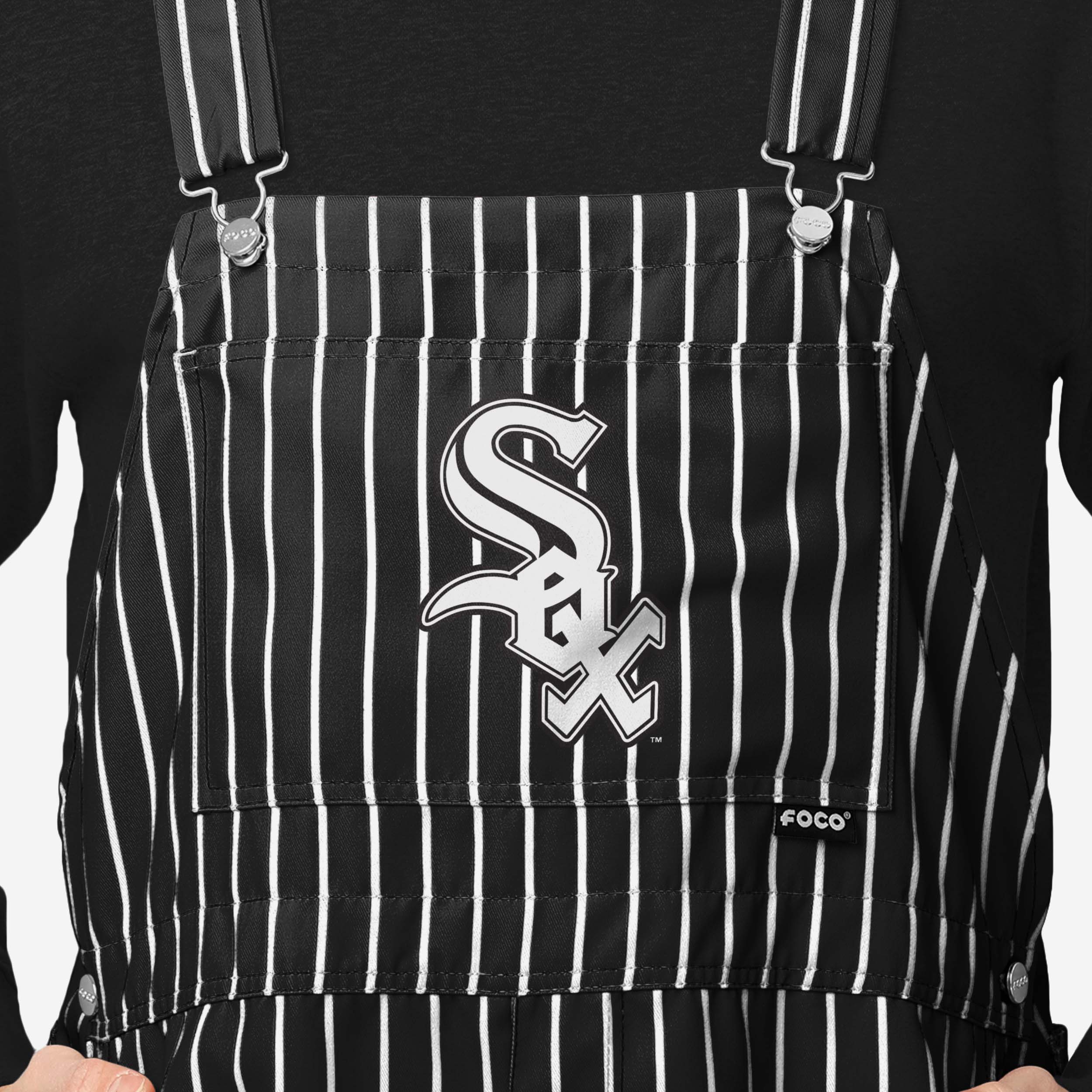 Chicago White Sox Mens Pinstripe Bib Shortalls - Image 4