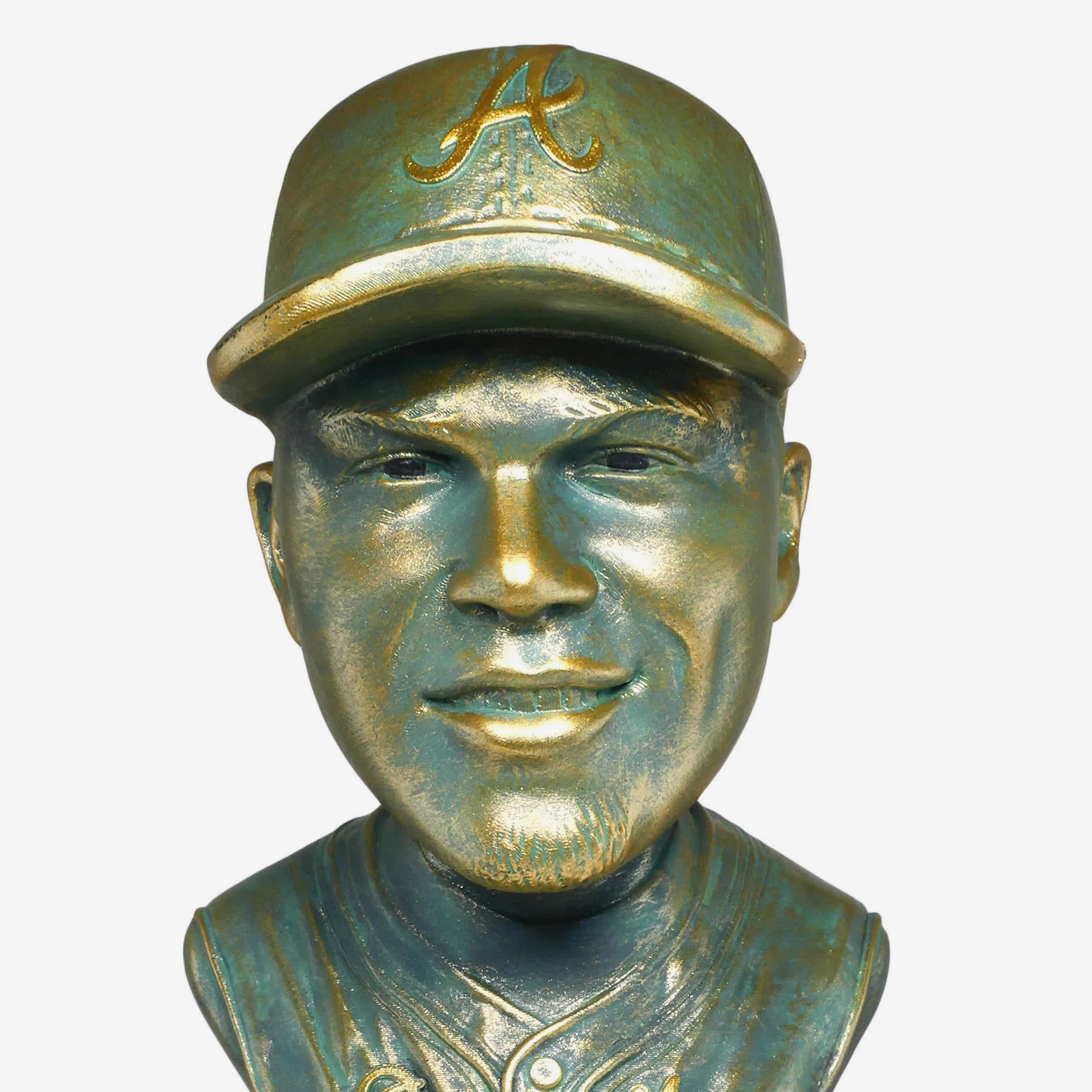 Chipper Jones Atlanta Braves Bronze Patina Bust Bobblehead - Image 2