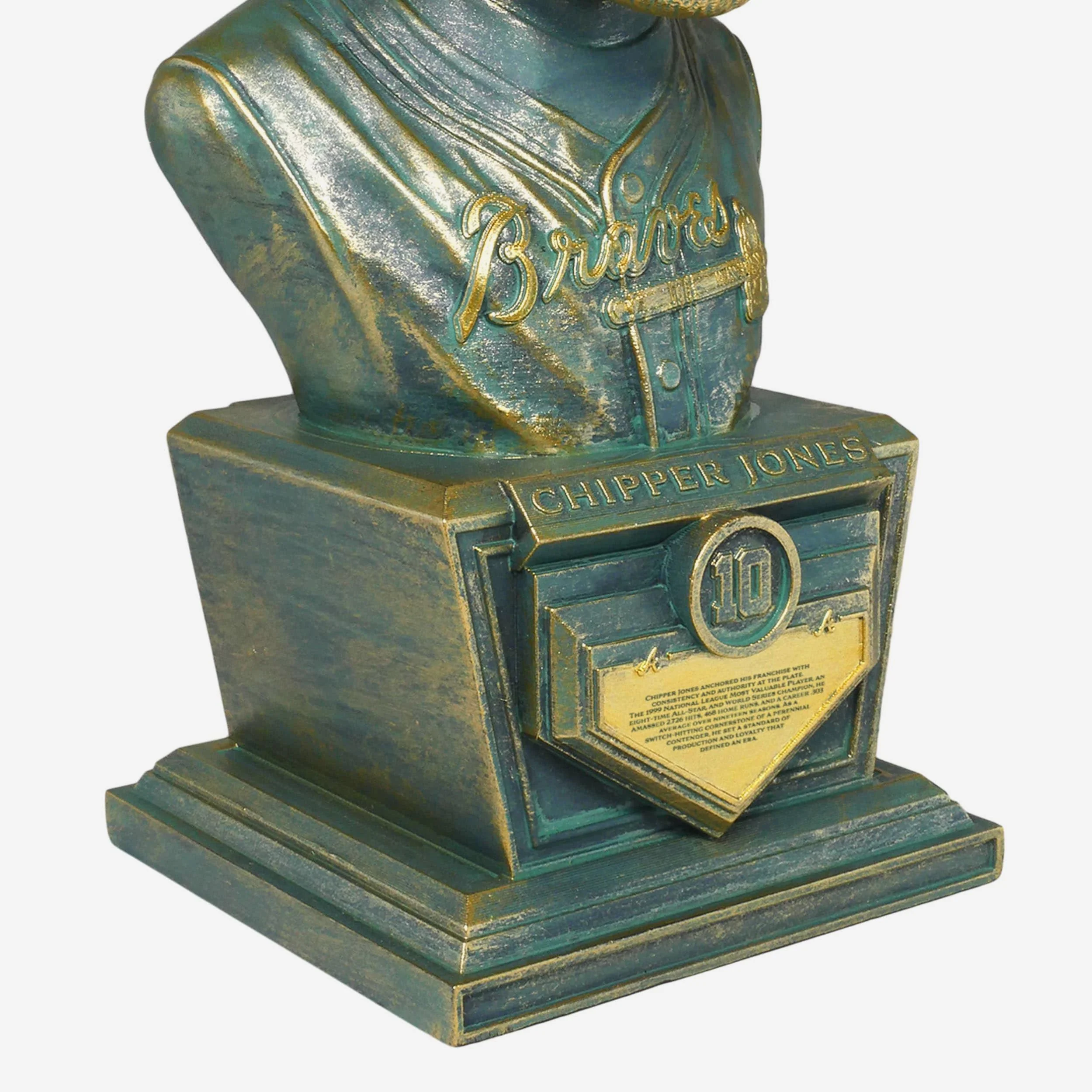 Chipper Jones Atlanta Braves Bronze Patina Bust Bobblehead - Image 3