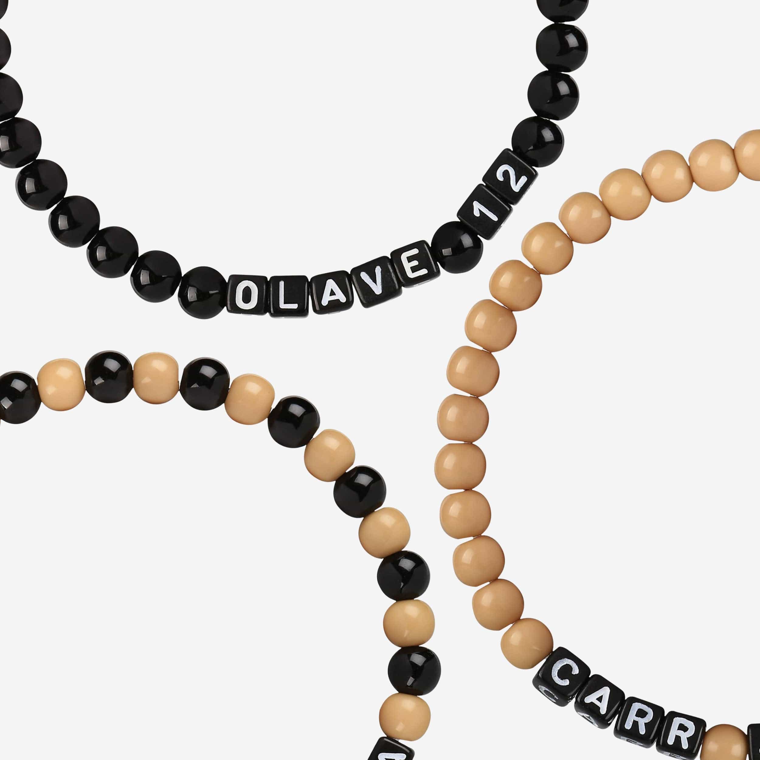 Chris Olave & Derek Carr New Orleans Saints 3 Pack Player Beaded Friendship Bracelet - Image 2