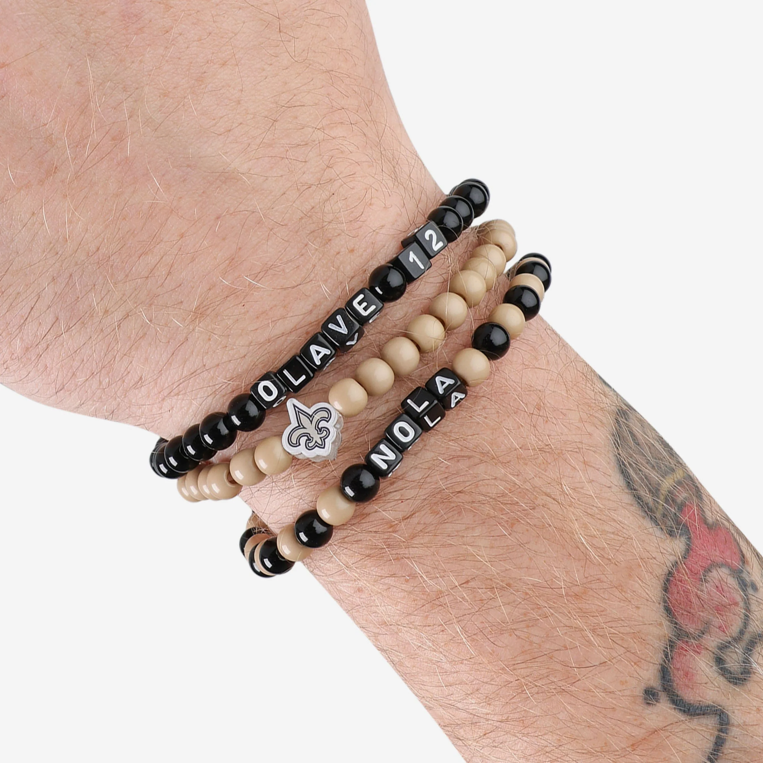Chris Olave & Derek Carr New Orleans Saints 3 Pack Player Beaded Friendship Bracelet - Image 4