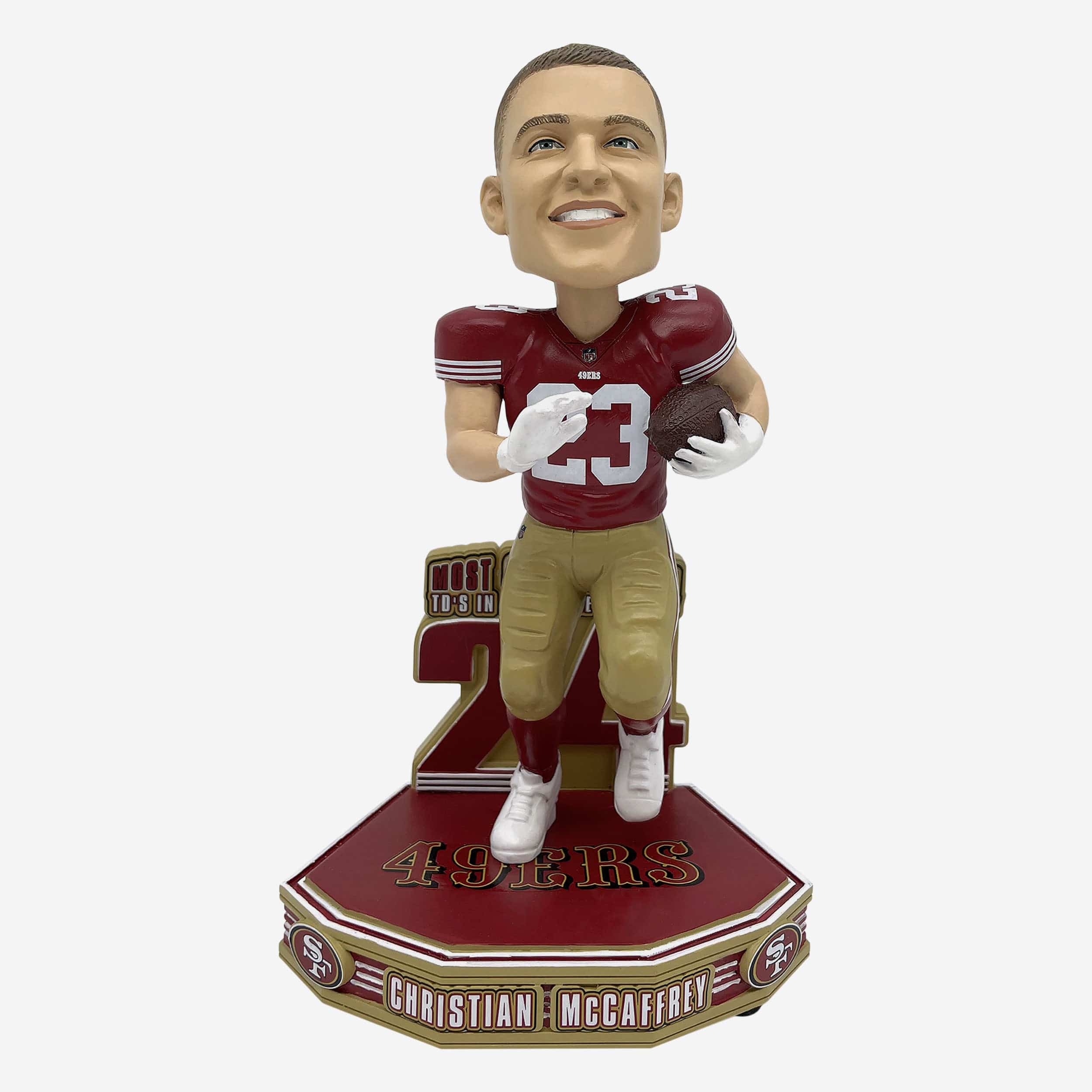Christian McCaffrey San Francisco 49ers Franchise Single Season Touchdown Record Bobblehead