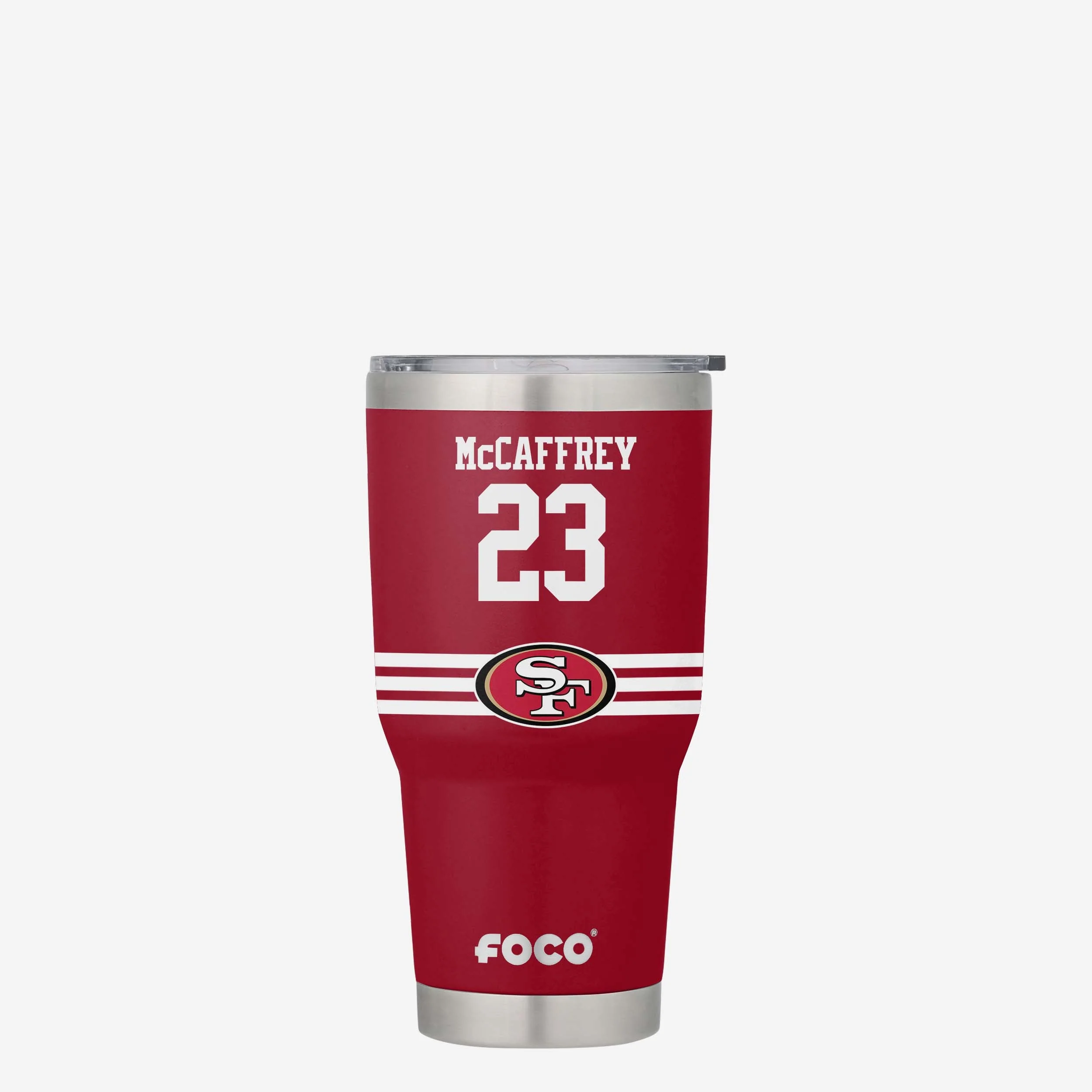 Christian McCaffrey San Francisco 49ers Team Logo 30 oz Player Tumbler
