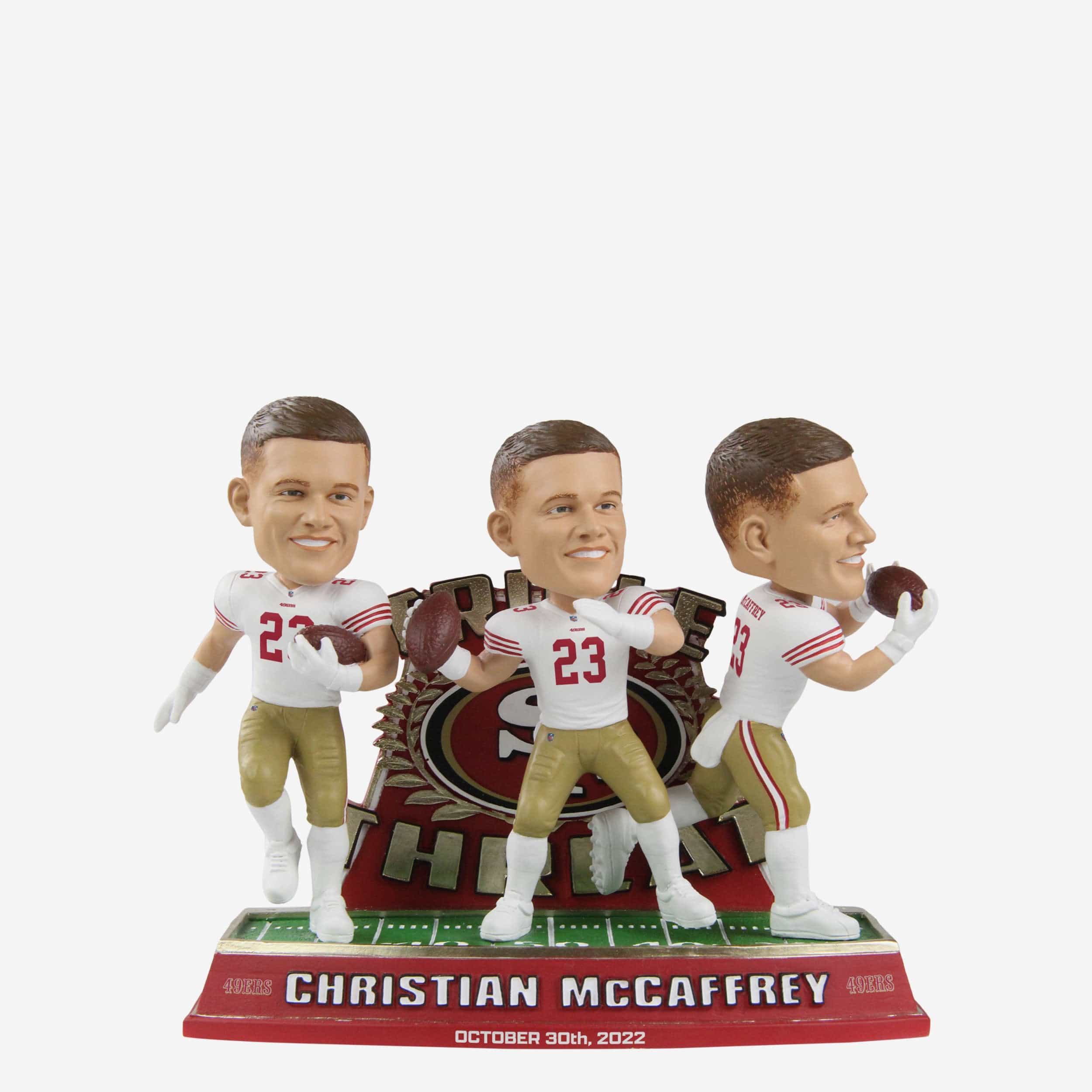 Christian McCaffrey San Francisco 49ers Triple Threat Bobblehead