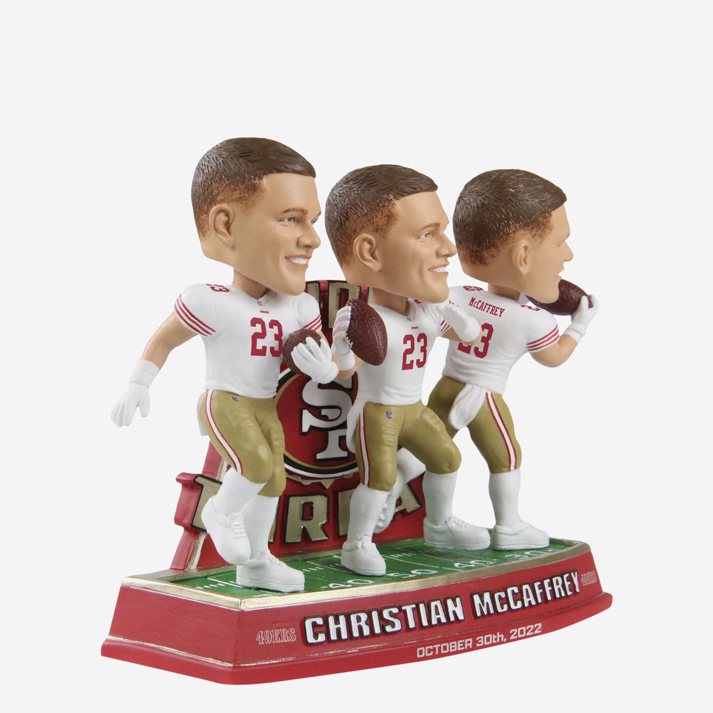 Christian McCaffrey San Francisco 49ers Triple Threat Bobblehead - Image 4