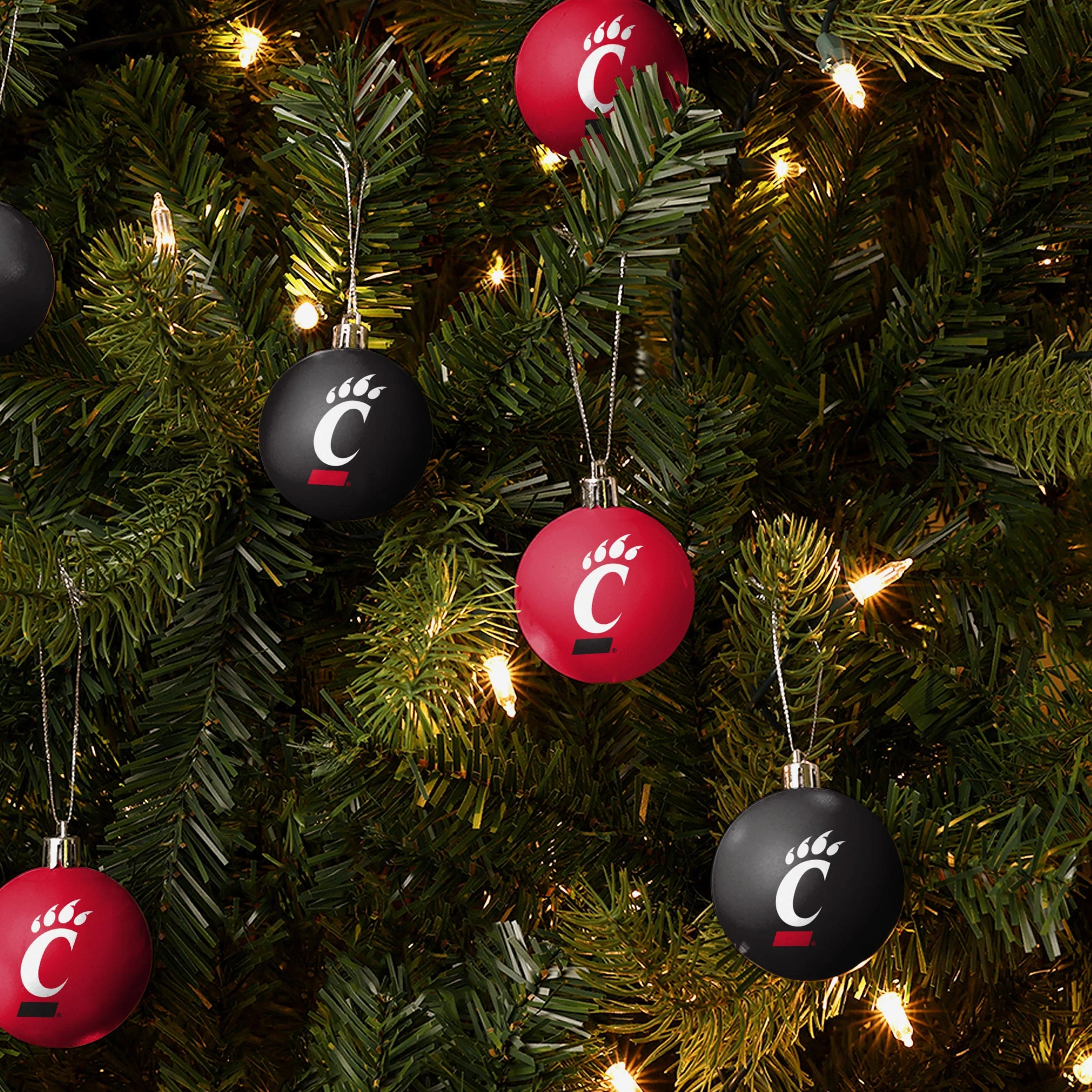 Cincinnati Bearcats 12 Pack Plastic Ball Ornament Set - Image 2