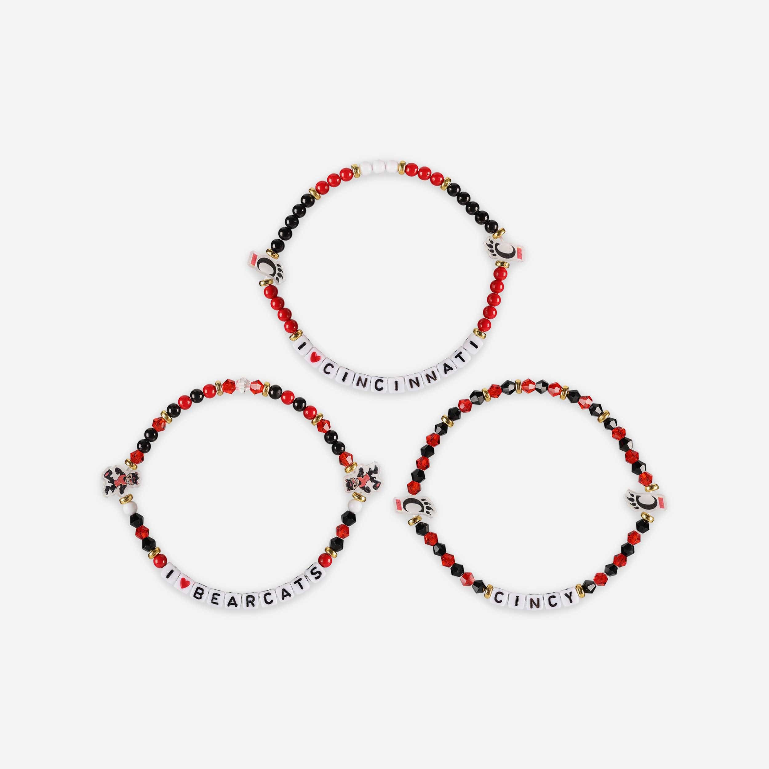 Cincinnati Bearcats 3 Pack Friendship Bracelet - Image 3