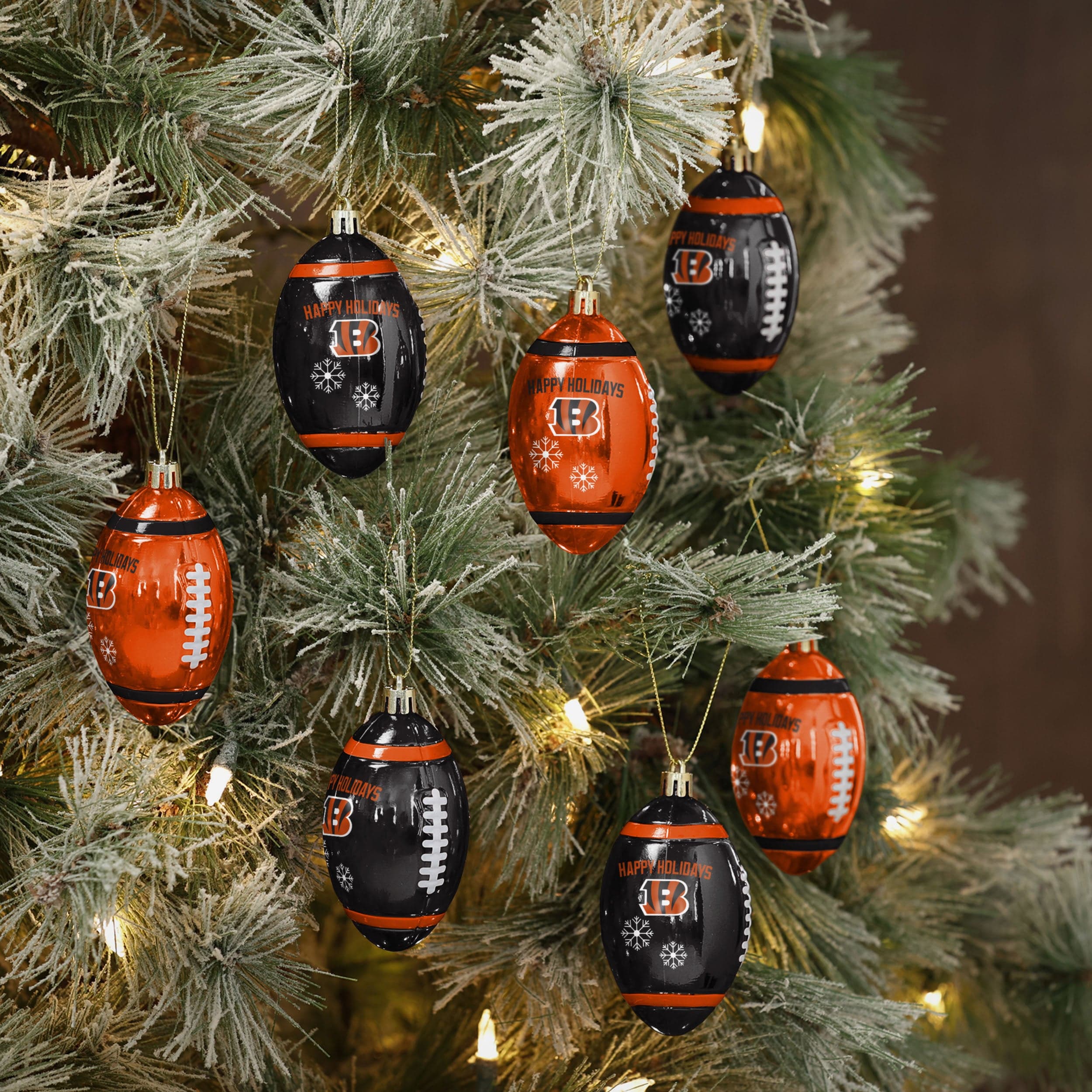 Cincinnati Bengals 12 Pack Football Ornament Set - Image 2