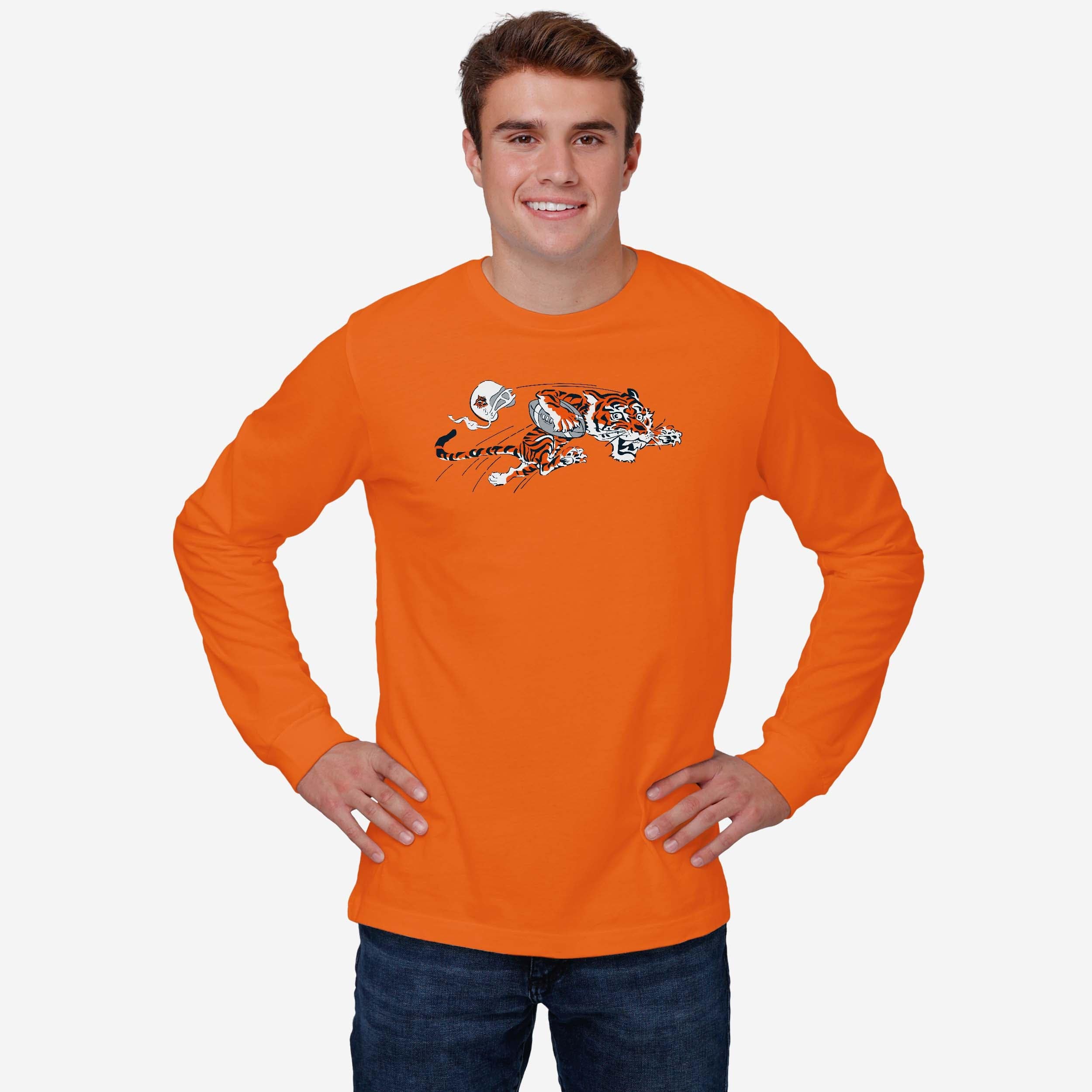 Cincinnati Bengals 1968 Retro Logo Long Sleeve T-Shirt - Image 6