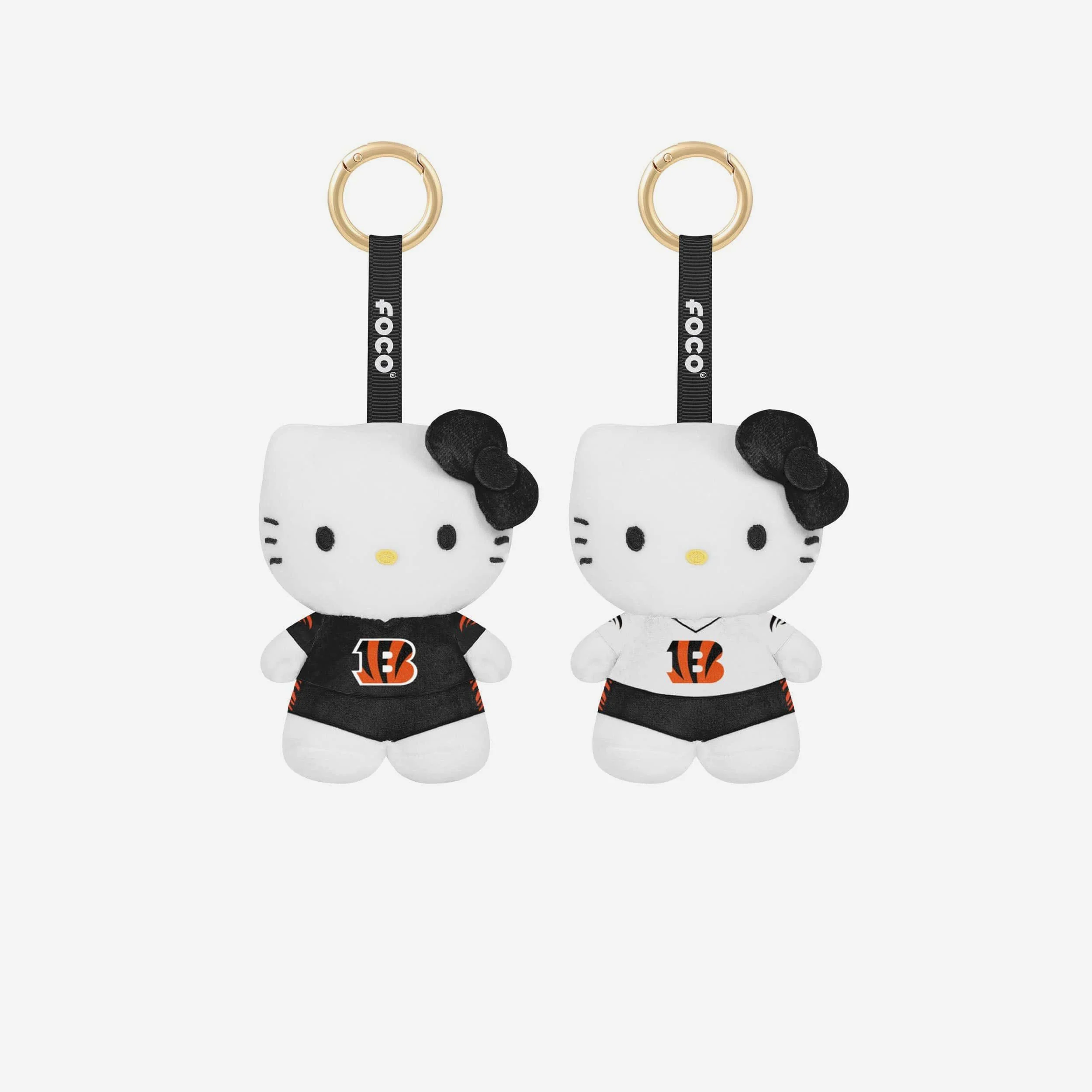 Cincinnati Bengals 2 Pack Mini Plush Hello Kitty® Bag Charm Keychain