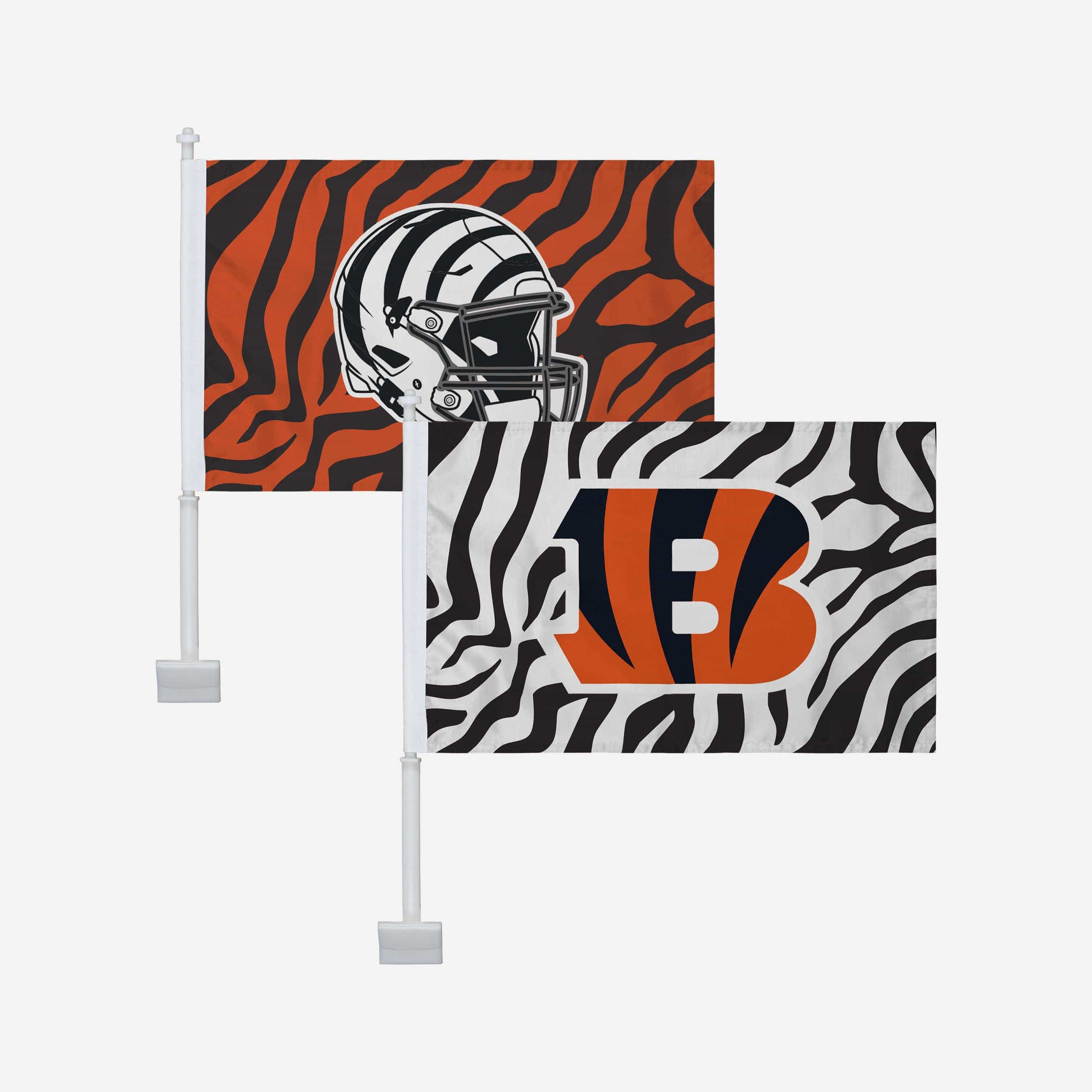 Cincinnati Bengals 2 Pack White Stripe Car Flag