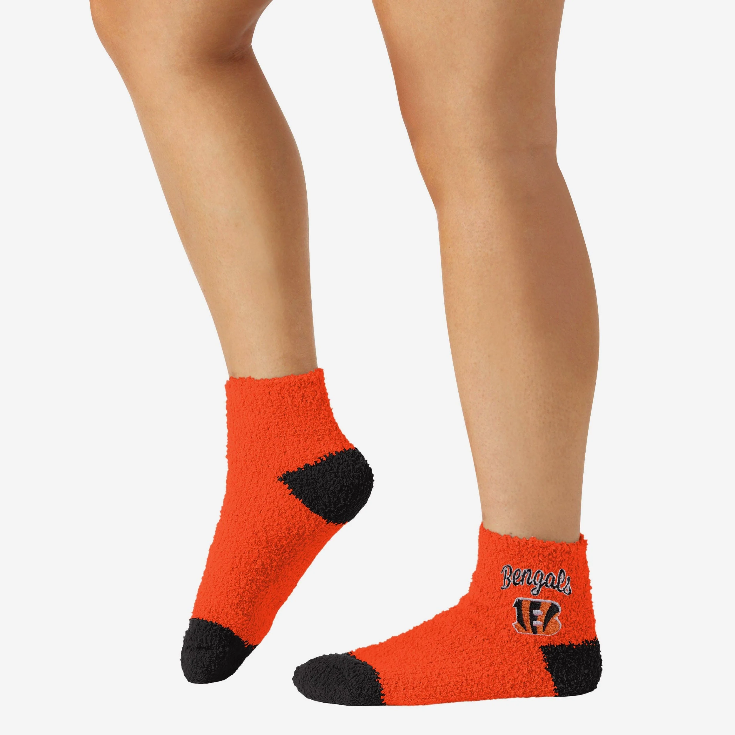 Cincinnati Bengals 2 Pack Womens Script Logo Fuzzy Ankle Socks - Image 3