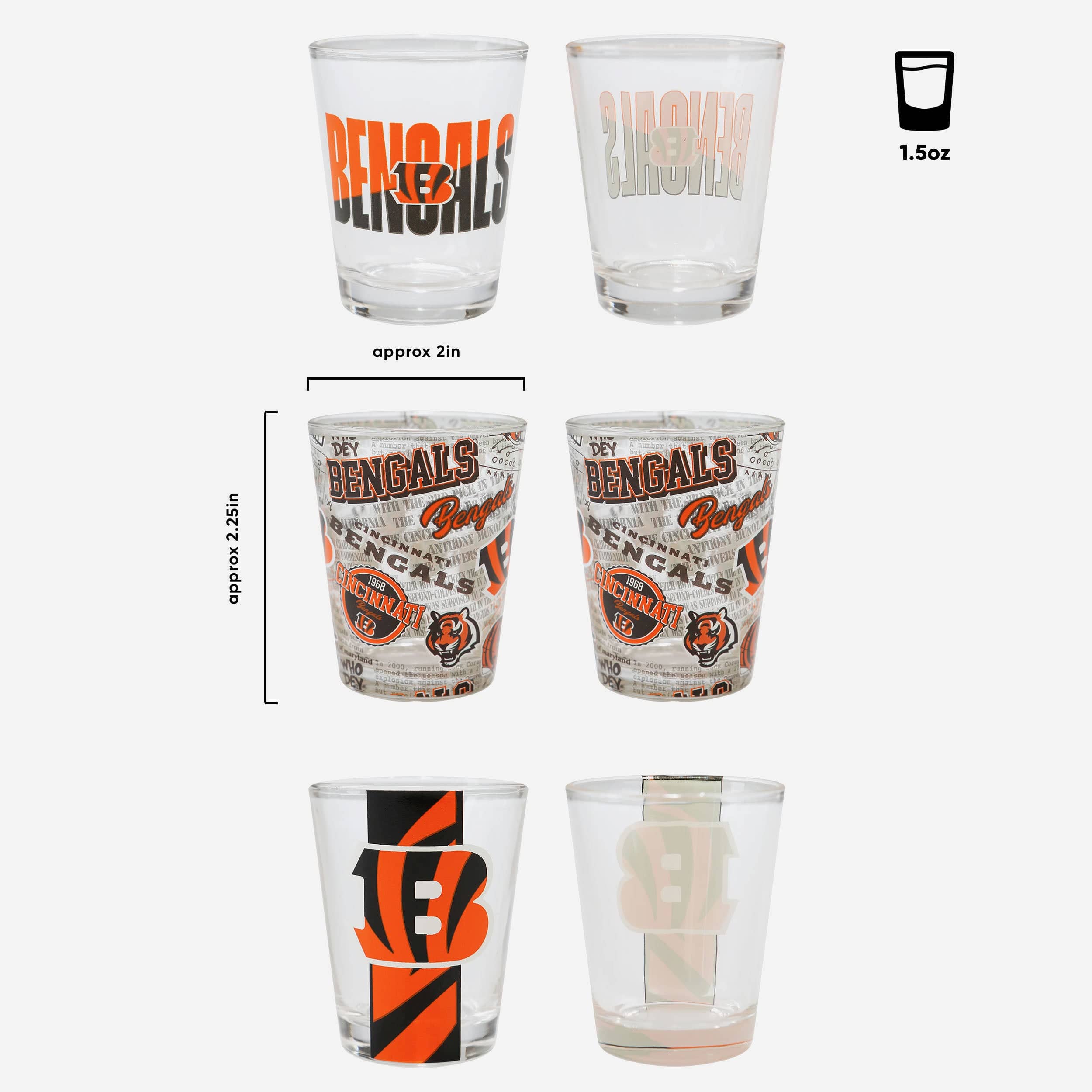 Cincinnati Bengals 3 Pack Shot Glass - Image 3