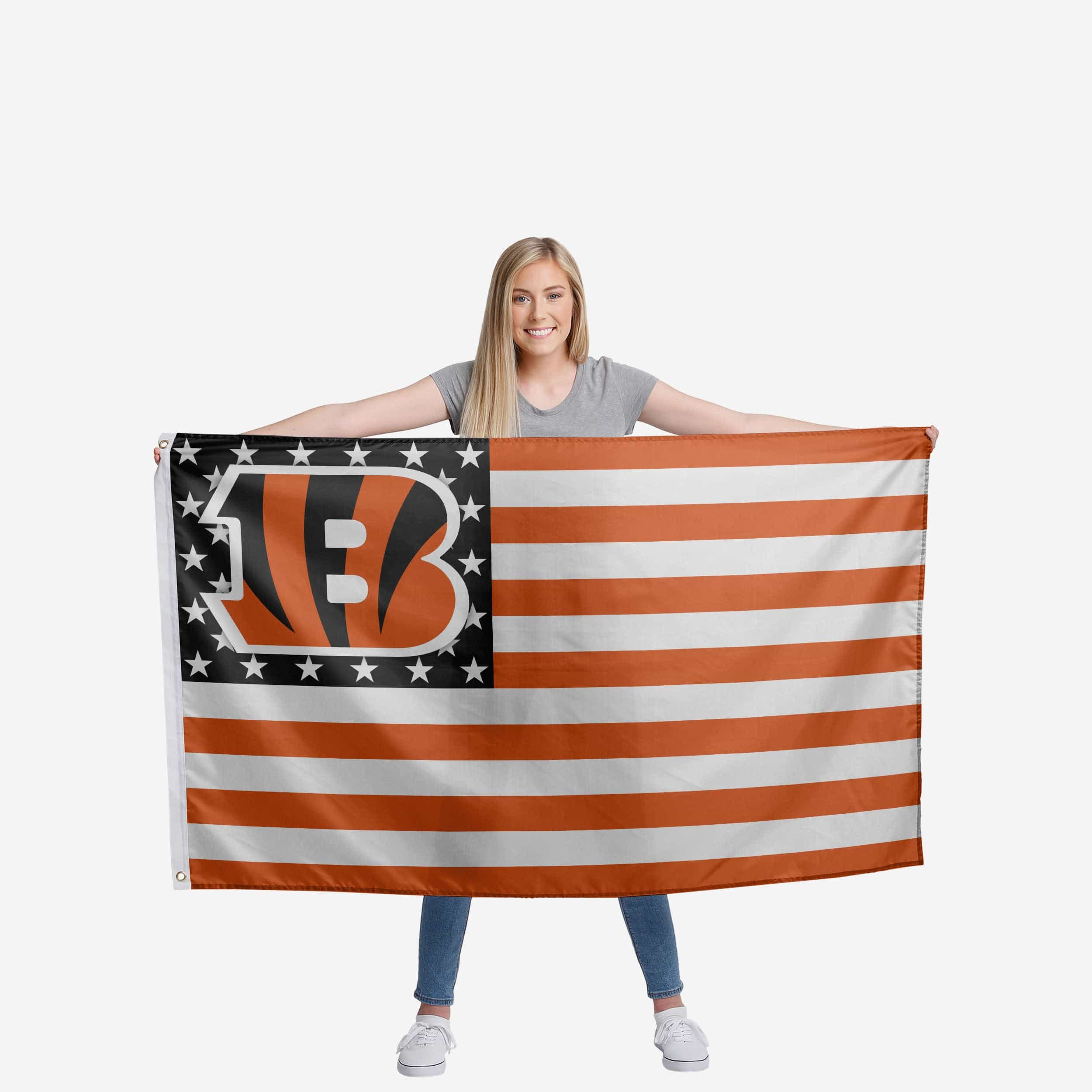 Cincinnati Bengals American Stars Horizontal Flag - Image 2