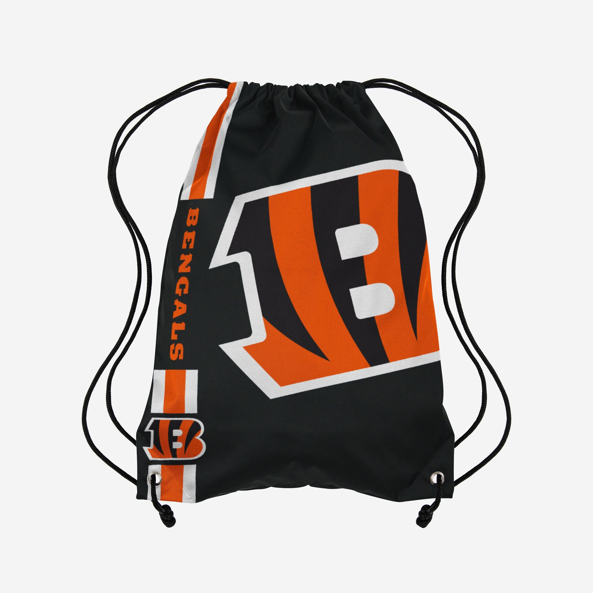 Cincinnati Bengals Big Logo Side Stripe Drawstring Backpack