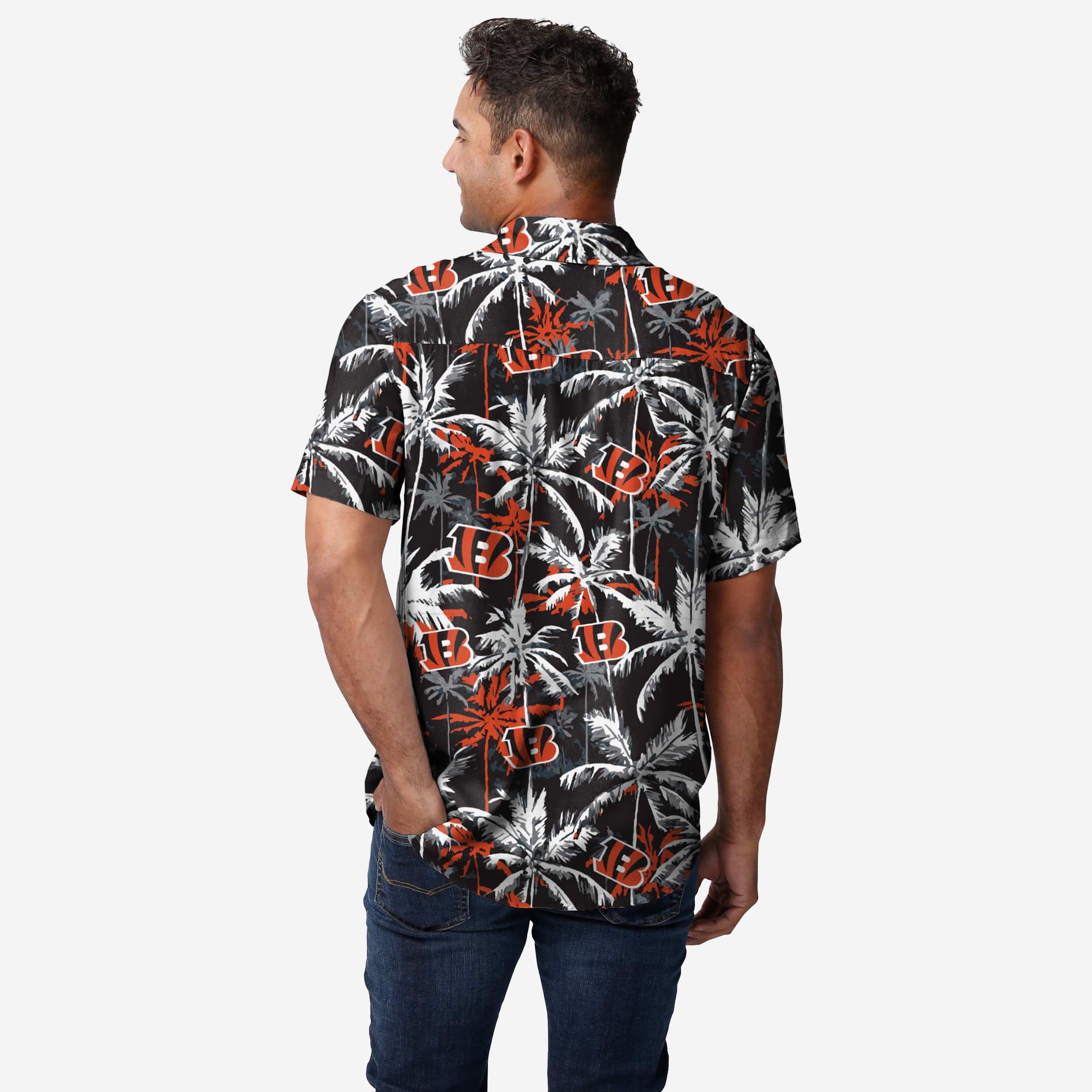 Cincinnati Bengals Black Floral Button Up Shirt - Image 2