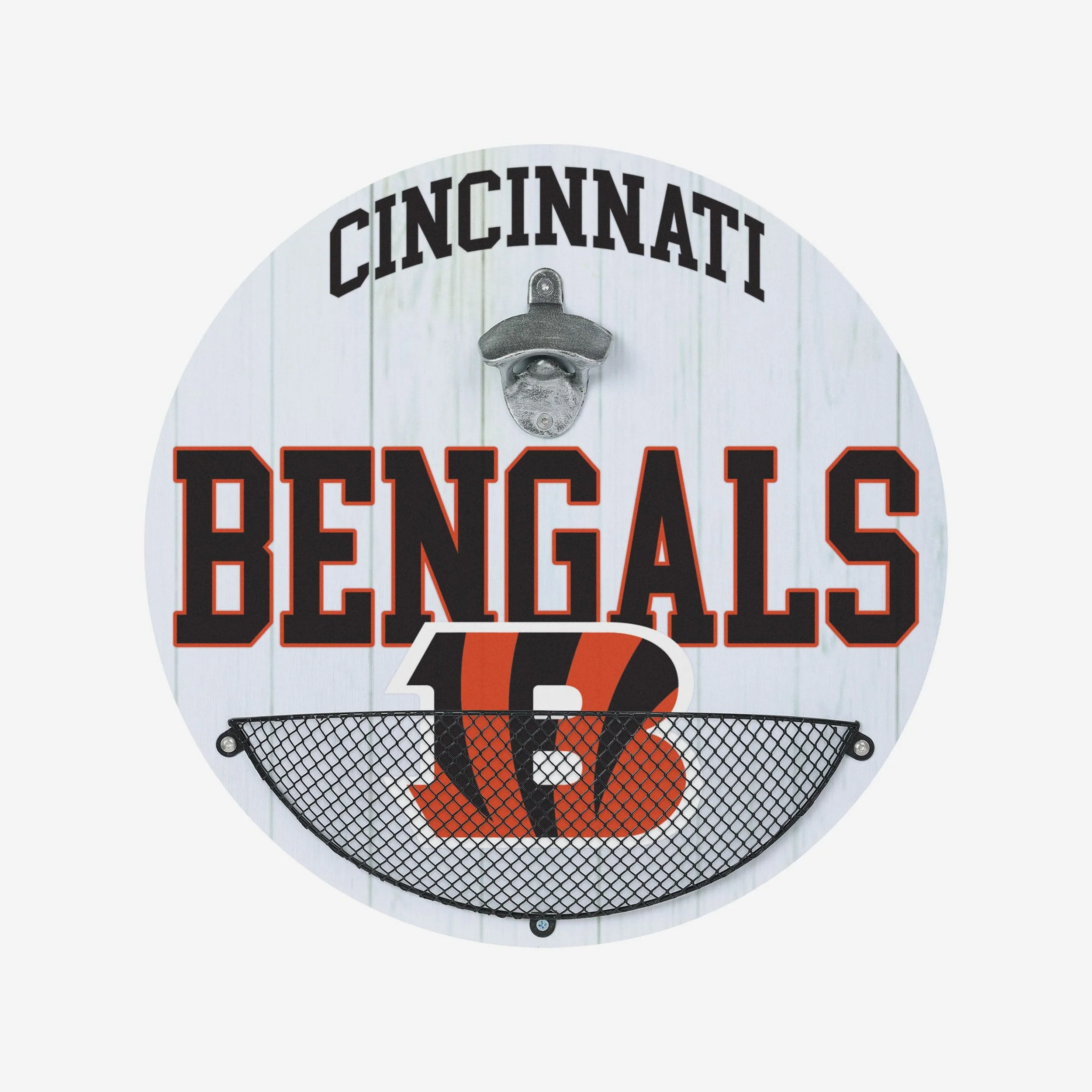 Cincinnati Bengals Bottle Opener Cap Catcher Wall Sign