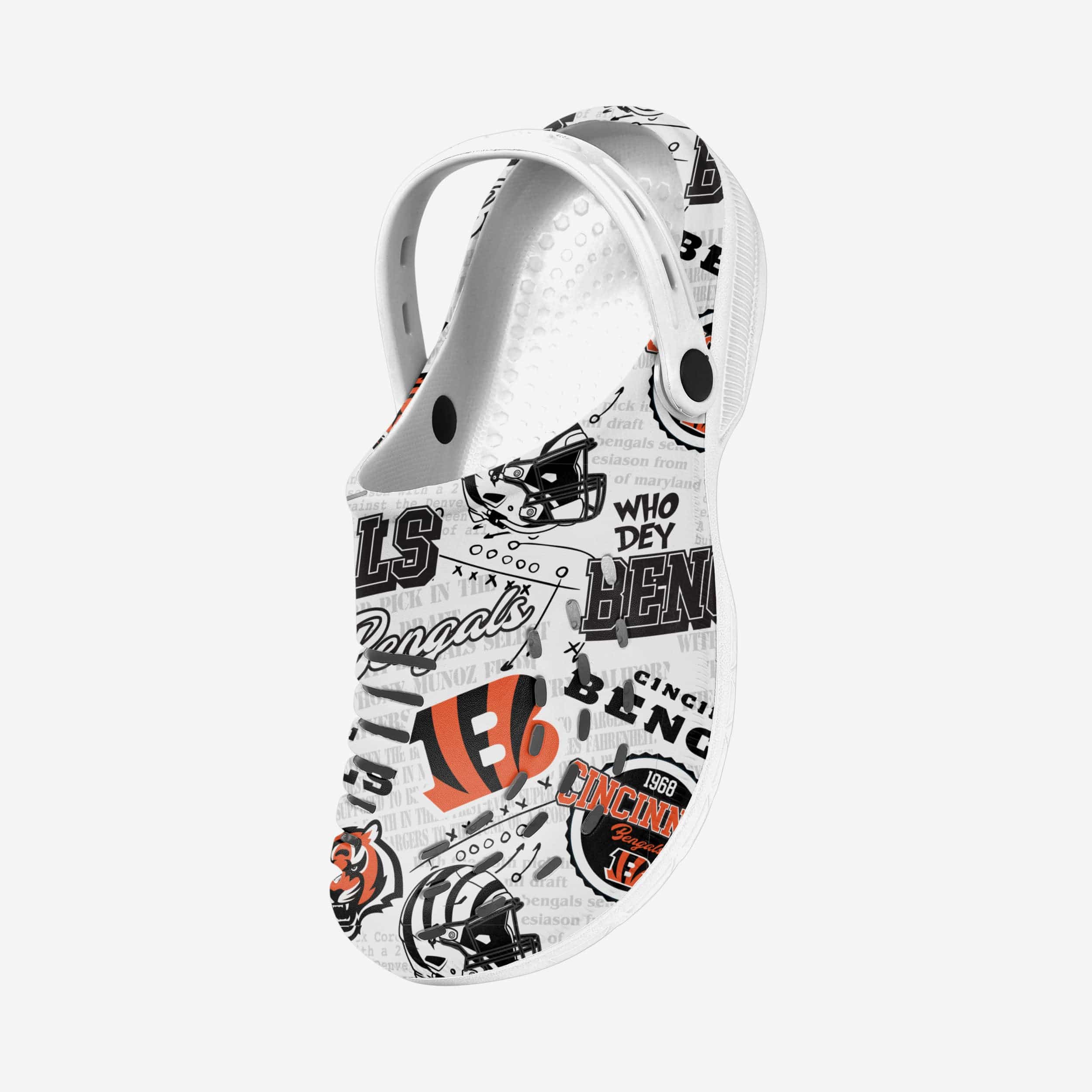 Cincinnati Bengals Historic Print Clog With Strap - Image 2
