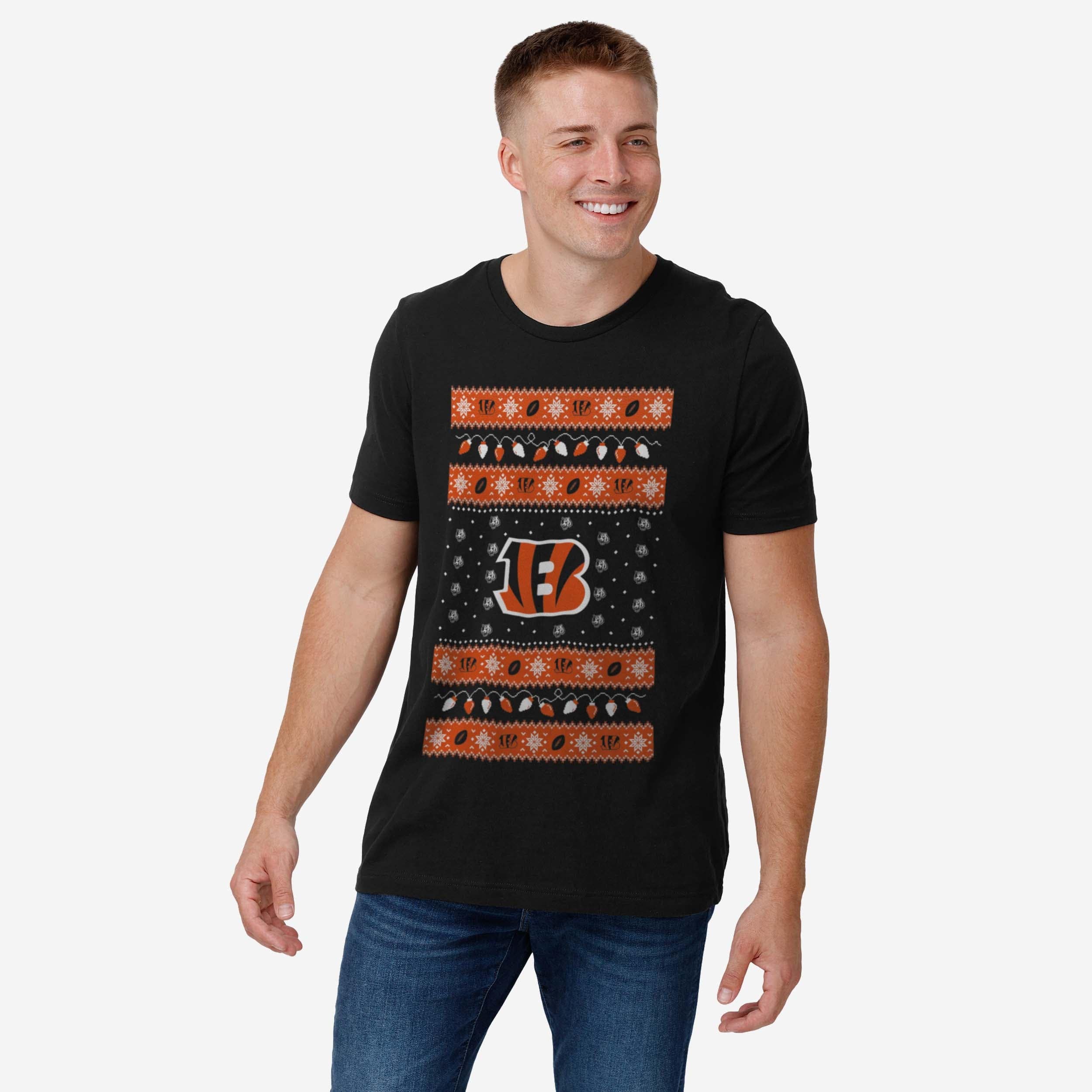 Cincinnati Bengals Holiday Lights Sweater T-Shirt - Image 2