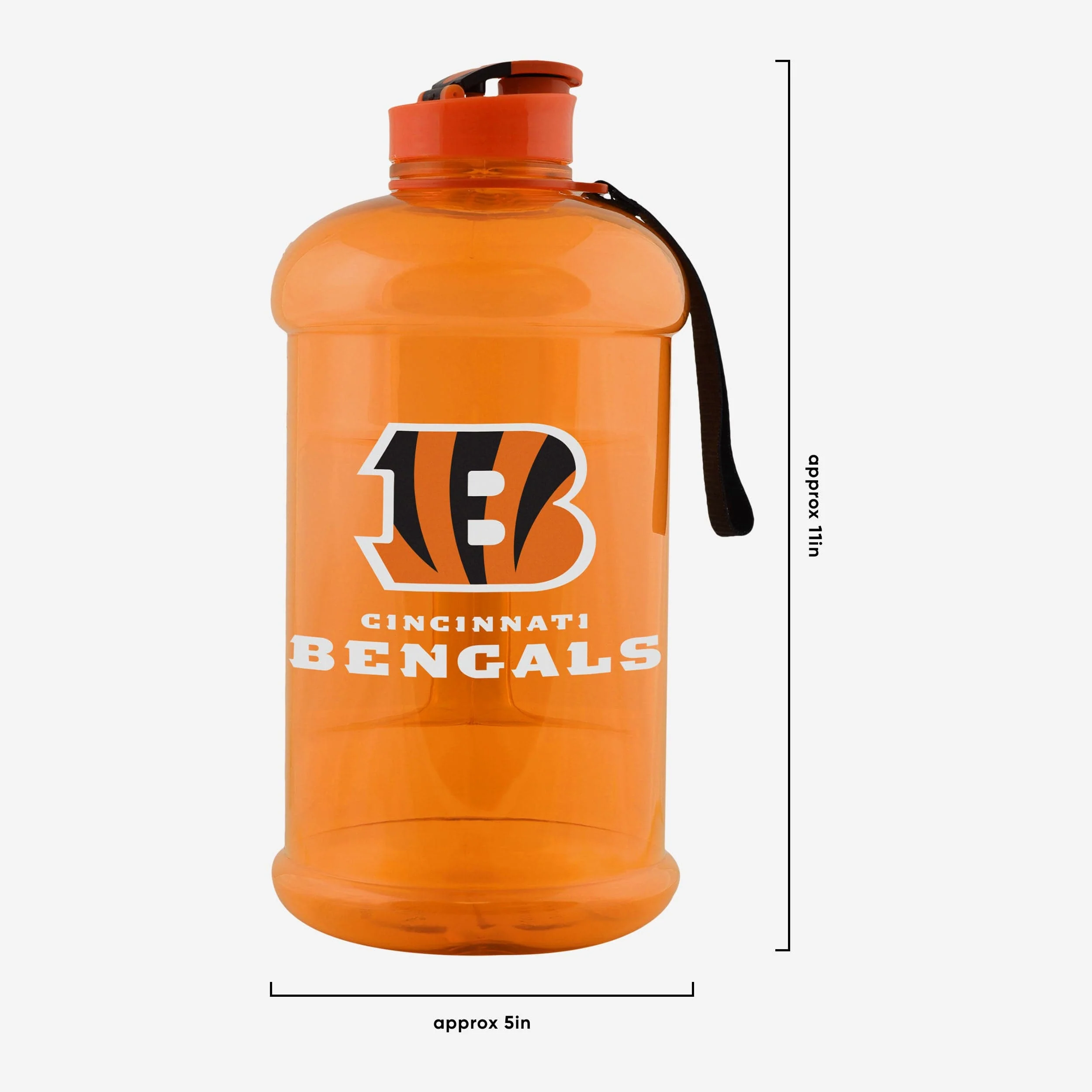 Cincinnati Bengals Large Team Color Clear Sports Bottle - Image 5