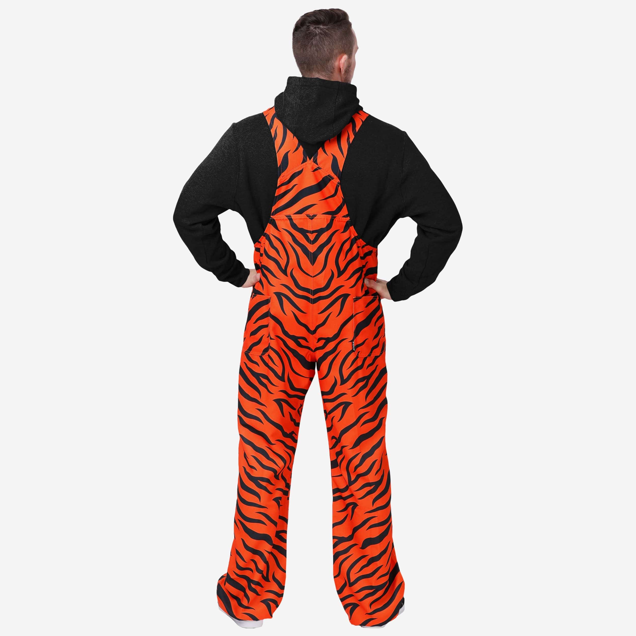 Cincinnati Bengals Mens Tiger Stripe Thematic Bib Overalls - Image 2