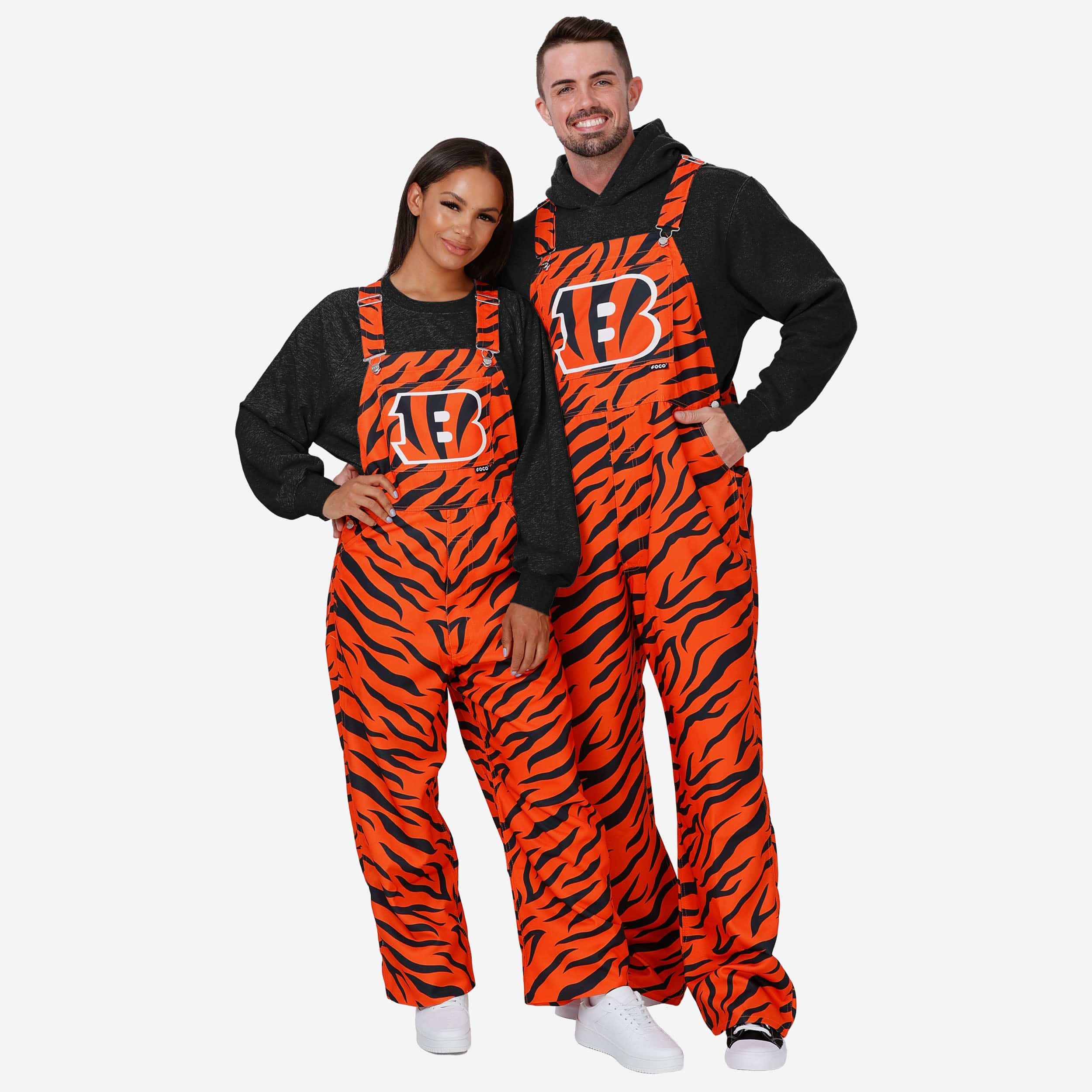 Cincinnati Bengals Mens Tiger Stripe Thematic Bib Overalls - Image 3
