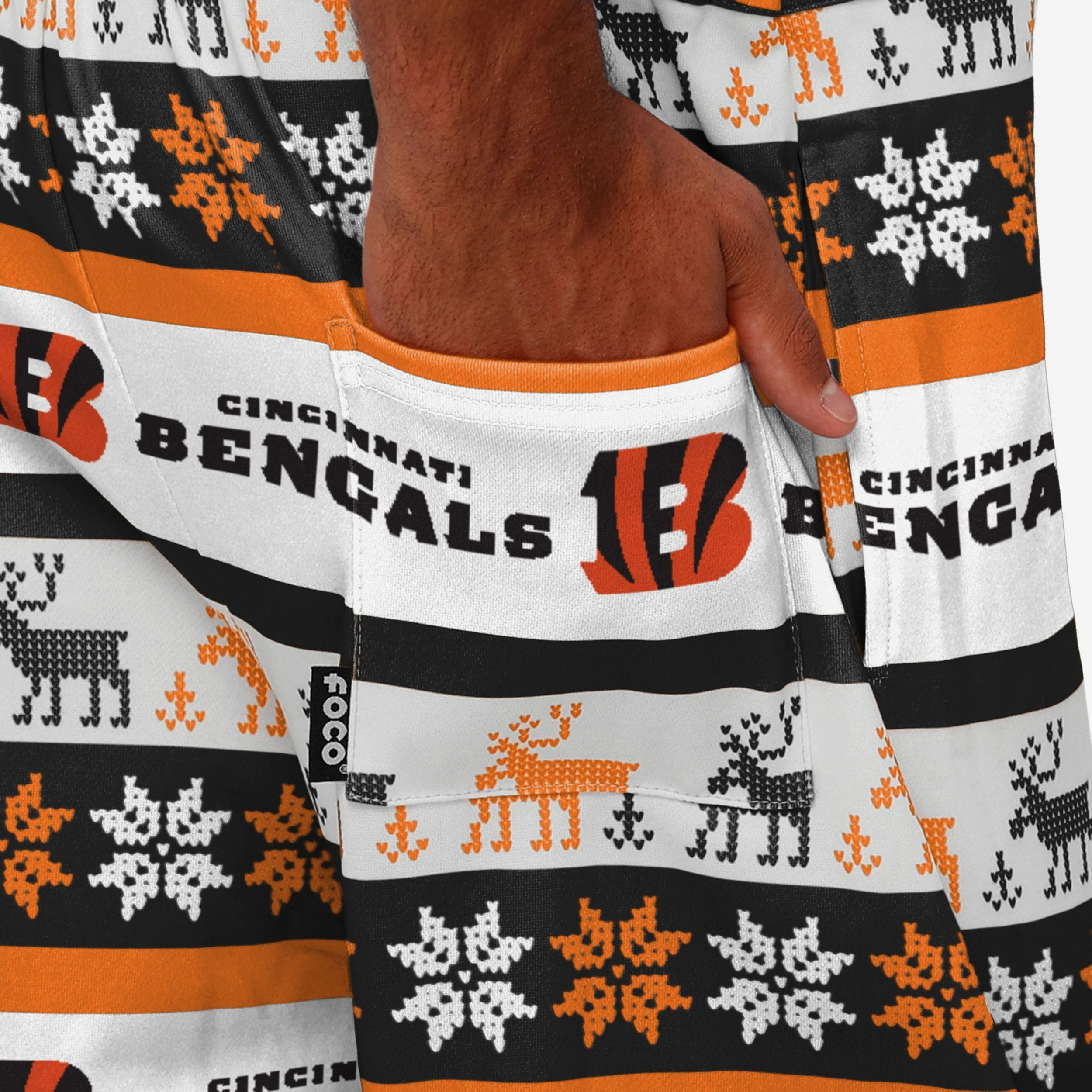 Cincinnati Bengals Mens Ugly Home Gating Bib Overalls - Image 6