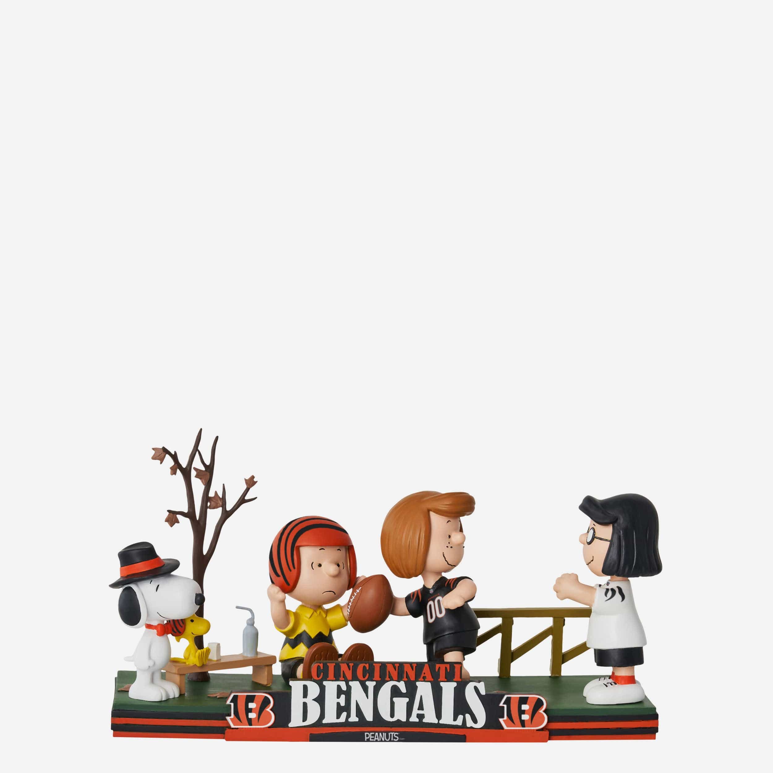 Cincinnati Bengals Peanuts Gang Mini Bobblehead Scene
