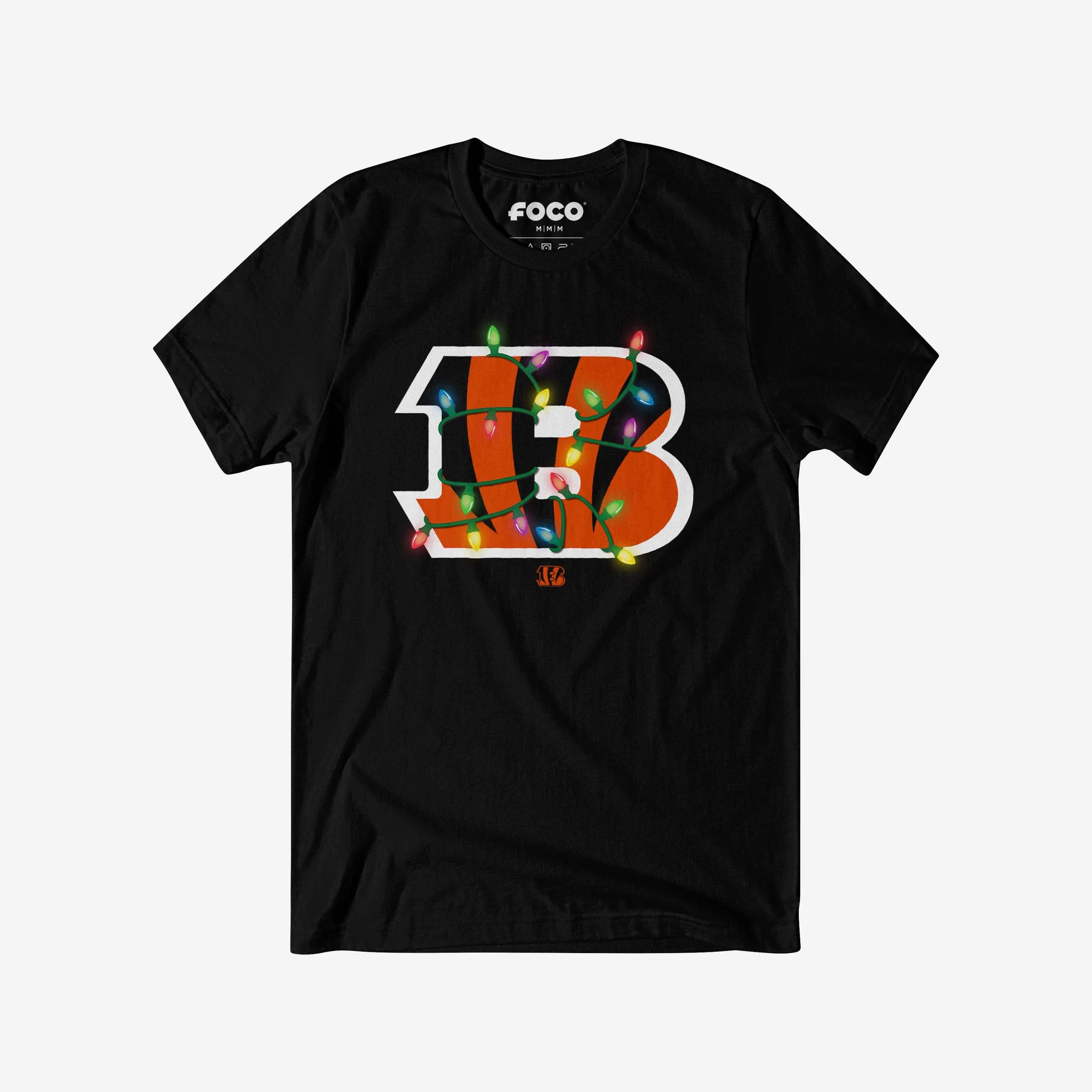 Cincinnati Bengals Primary Logo Holiday Lights T-Shirt