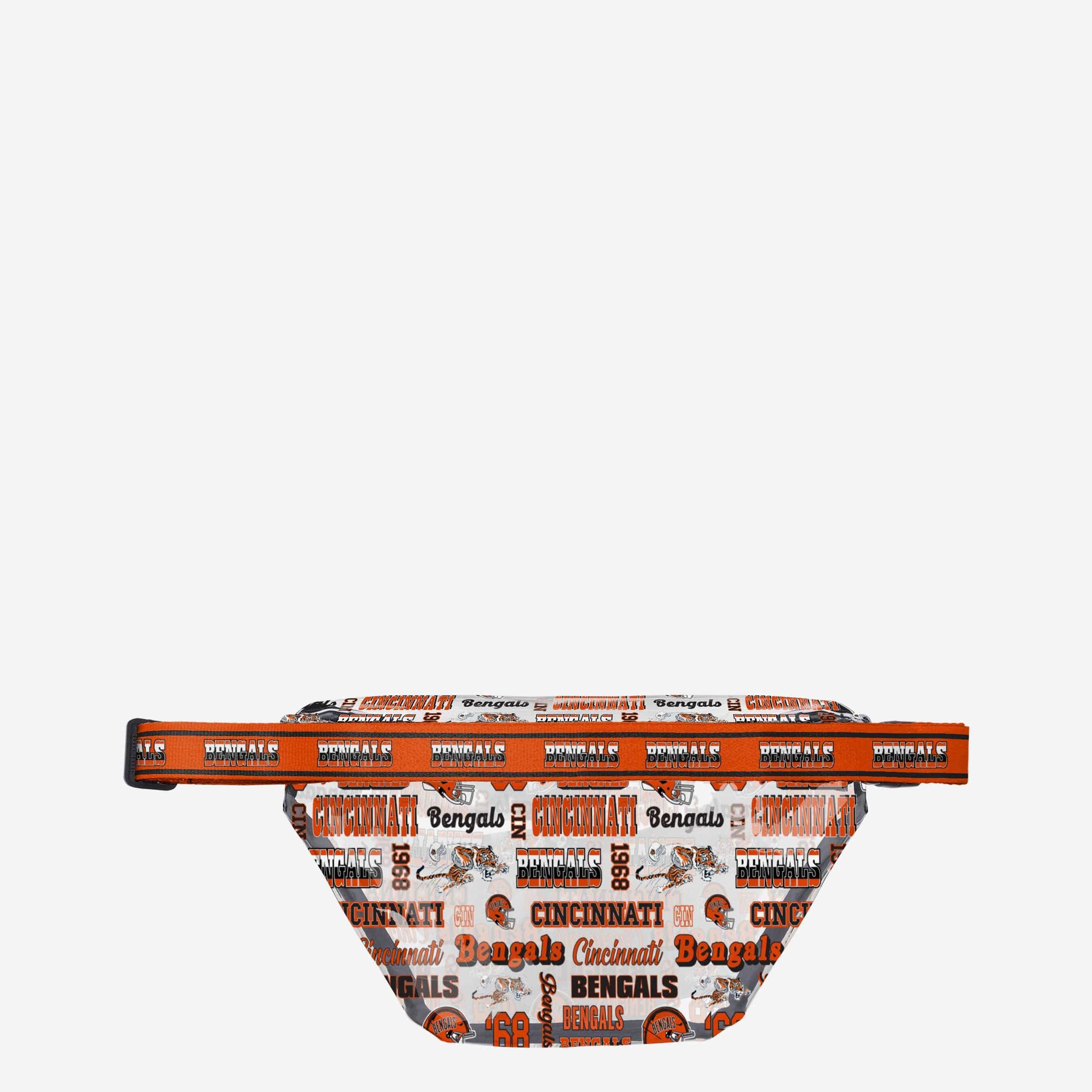 Cincinnati Bengals Repeat Retro Print Clear Fanny Pack - Image 3