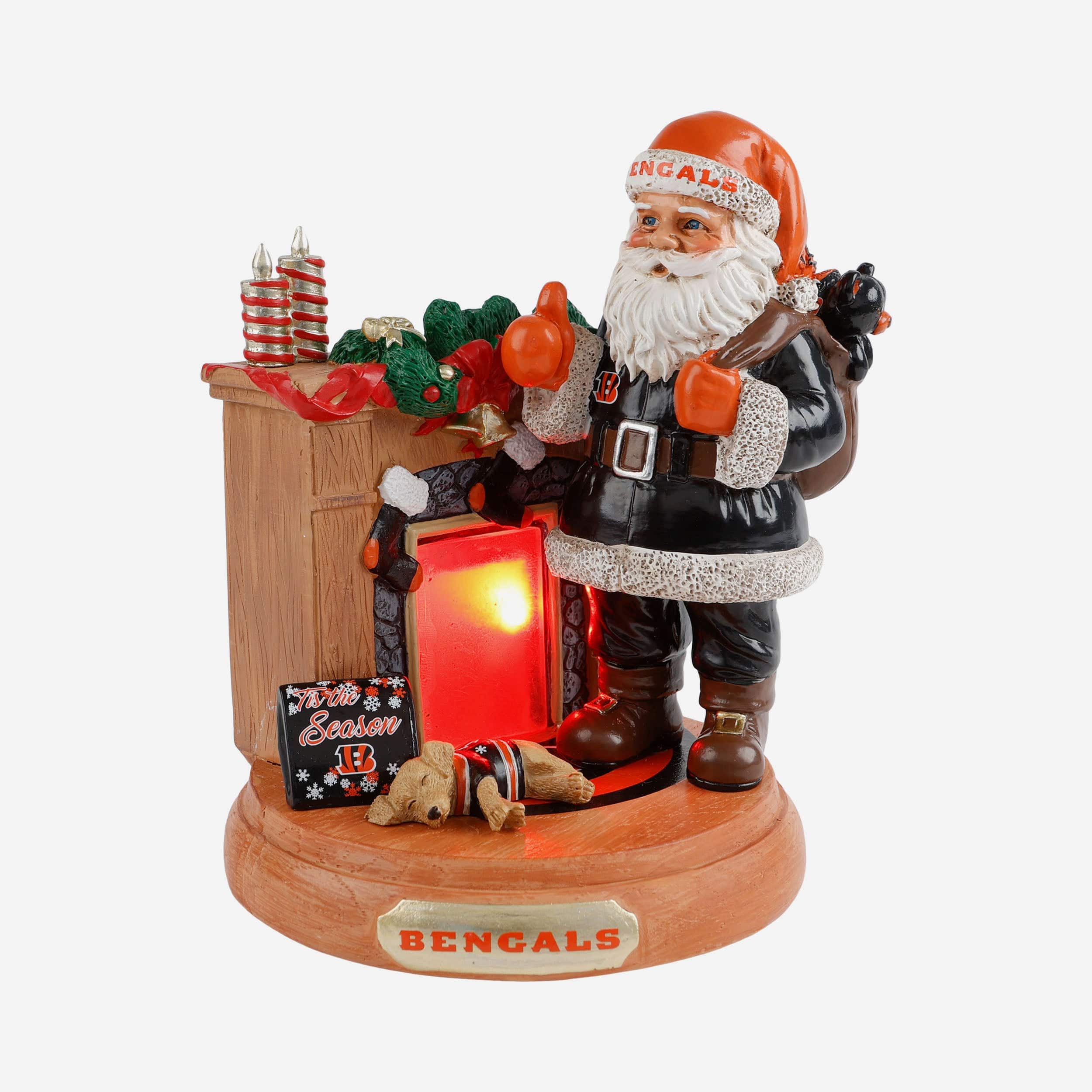 Cincinnati Bengals Santa Fireplace Figurine