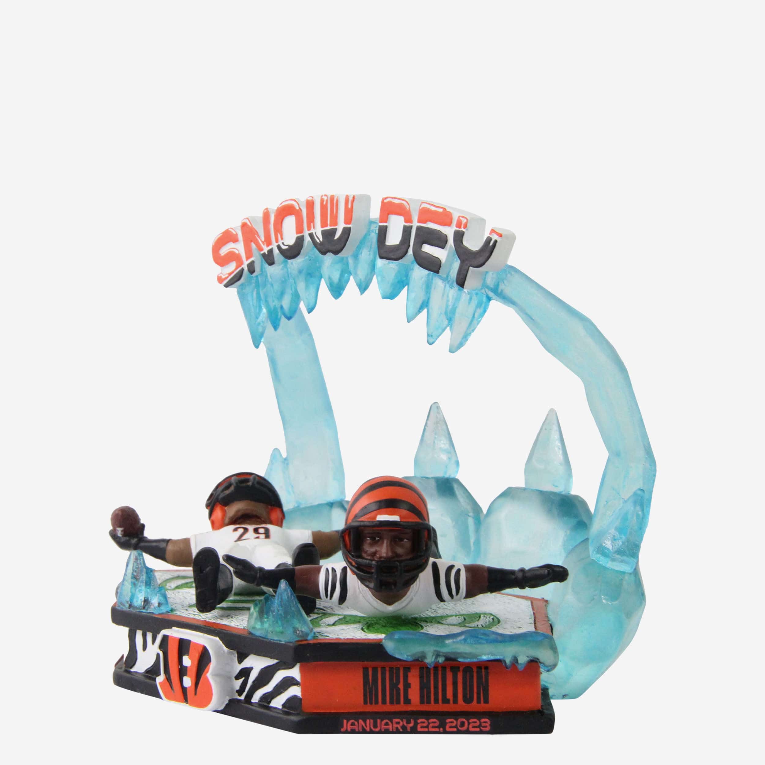 Cincinnati Bengals Snow Dey Who Dey Mini Bobblehead Scene - Image 3