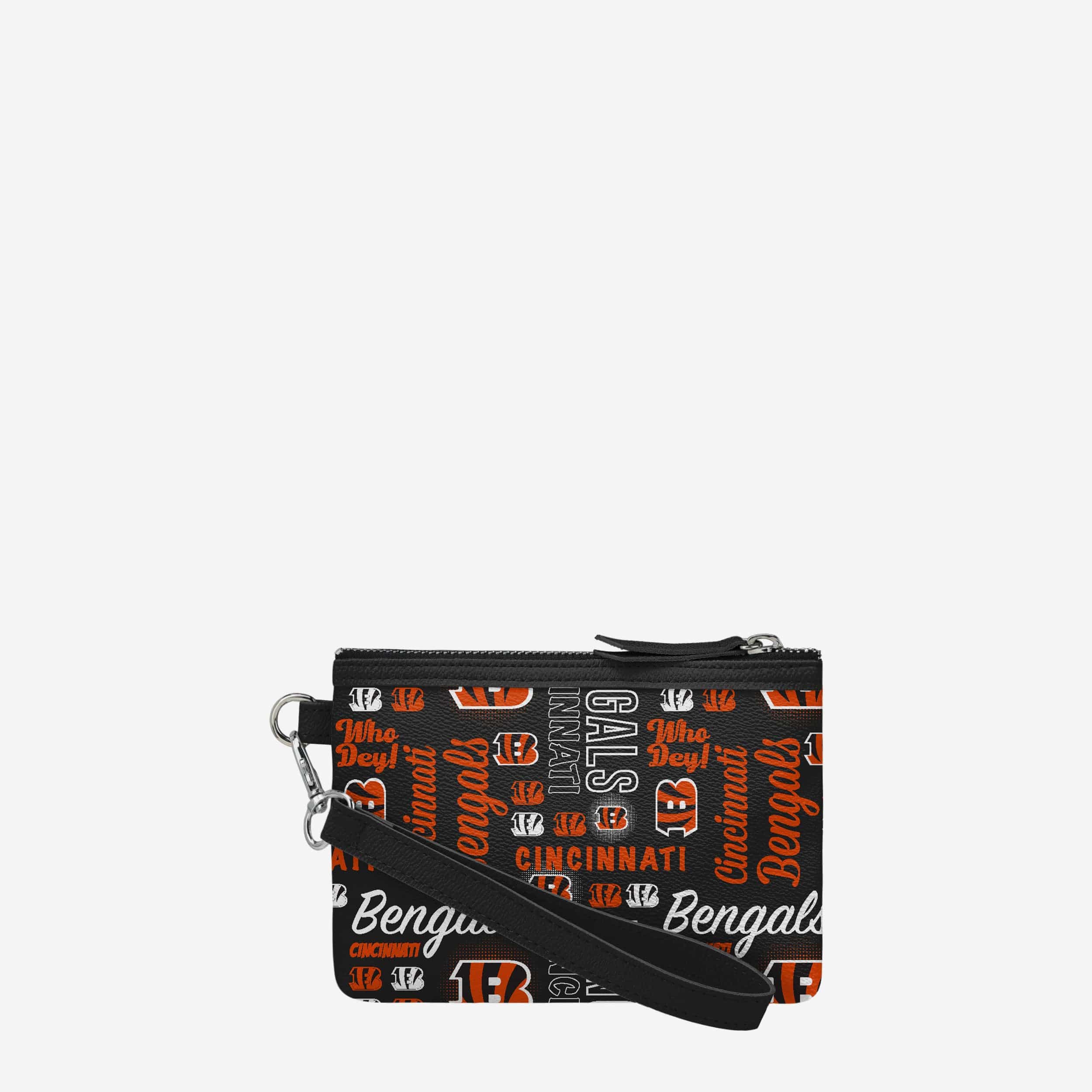 Cincinnati Bengals Spirited Style Printed Collection Repeat Logo Wristlet