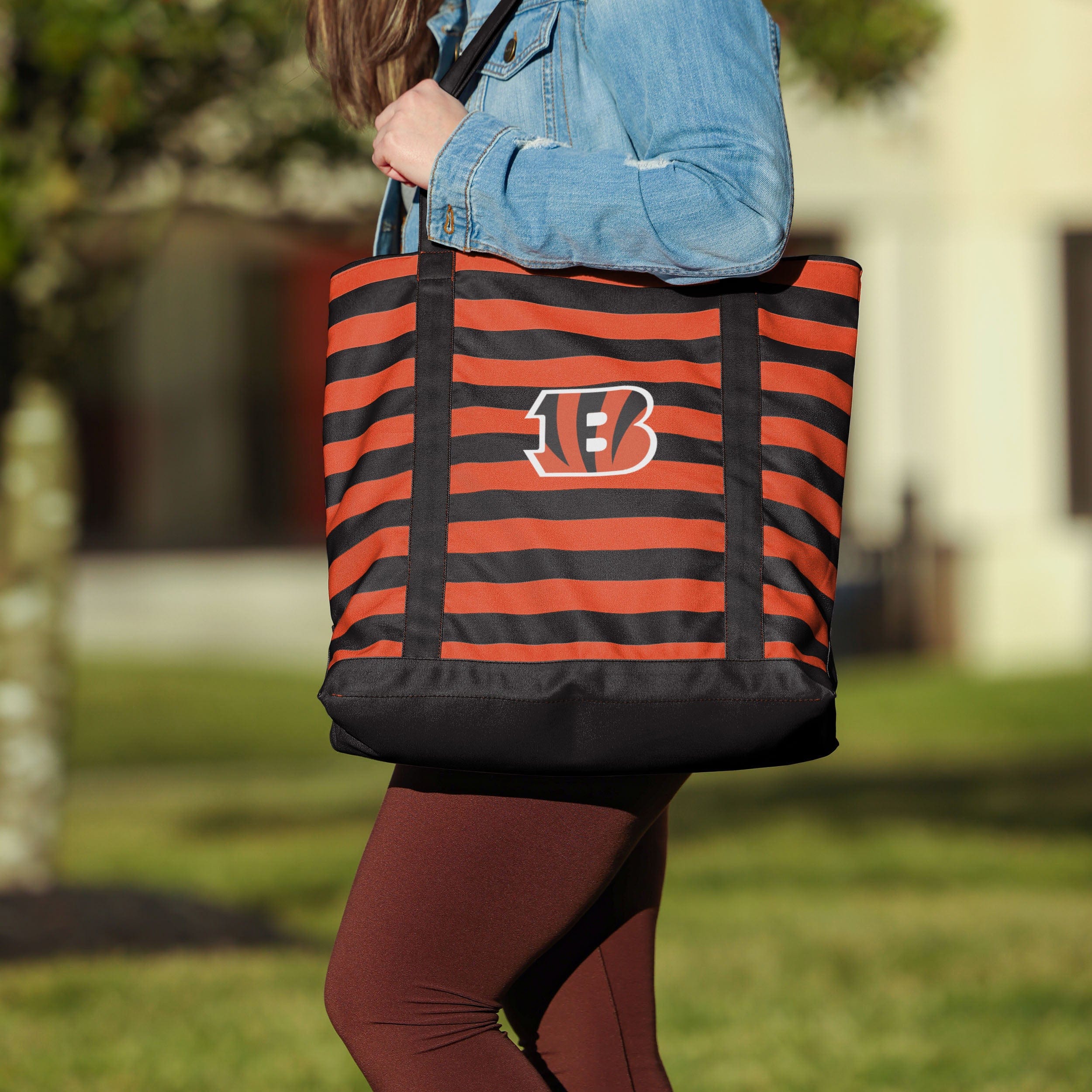 Cincinnati Bengals Team Stripe Canvas Tote Bag - Image 3